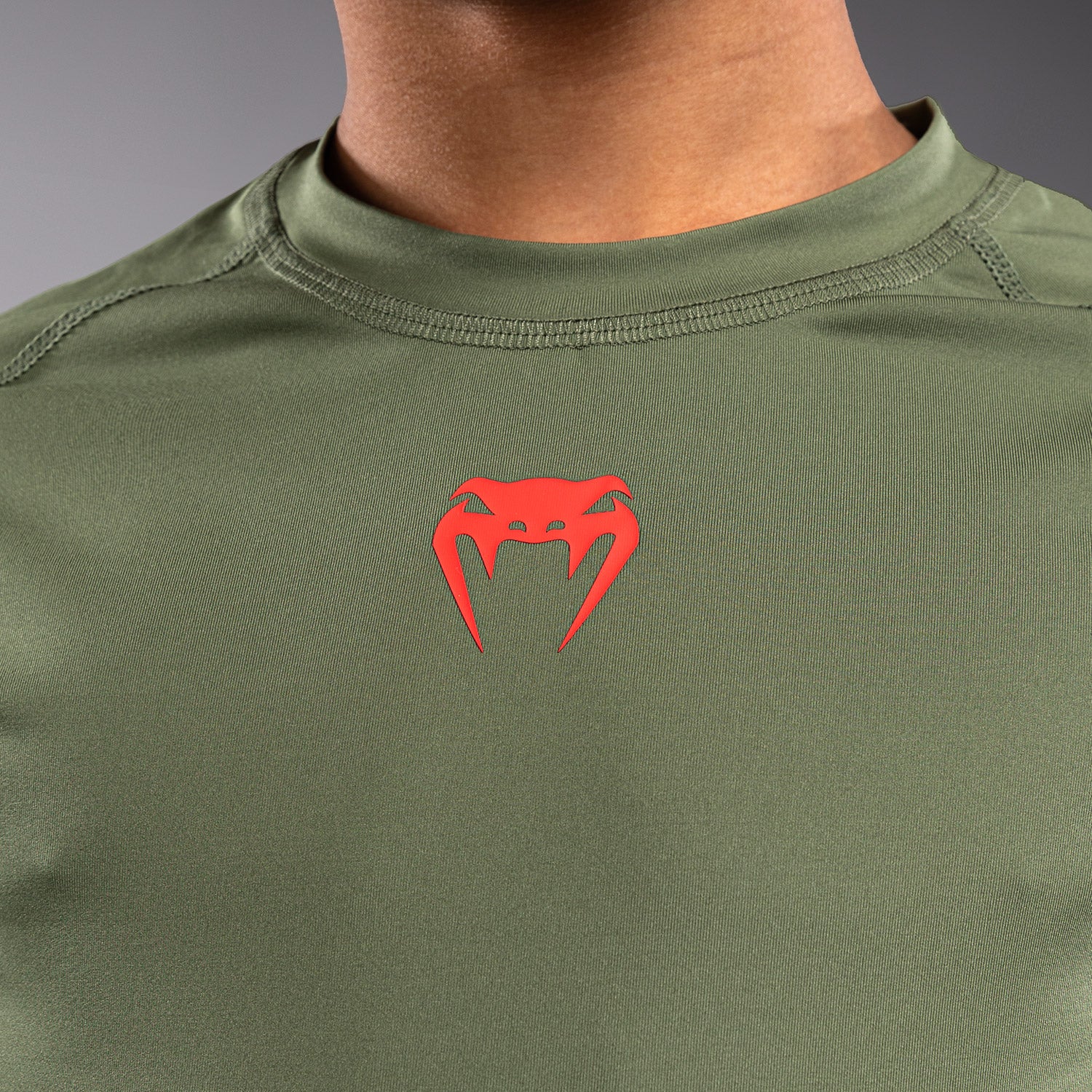 Venum Contender Kinder Rashguards Lange Ärmel - Army Green/Orange - Image 5