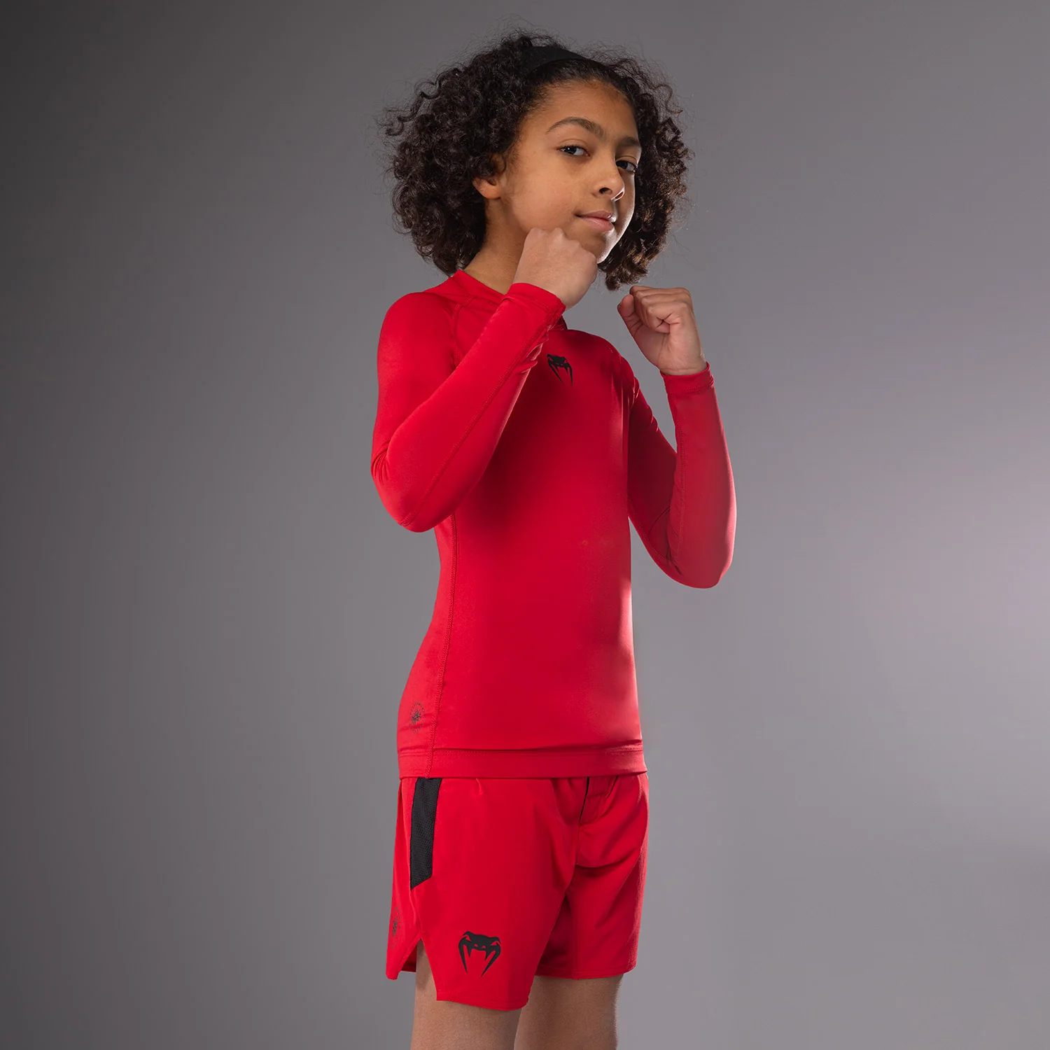 Venum Contender Kinder Rashguards Lange Ärmel - Kirschrot - Image 4