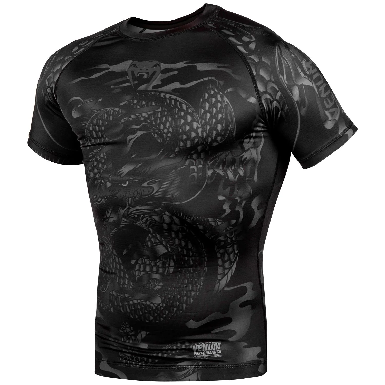 Venum Dragon's Rashguard - Kurzarm - Schwarz/Schwarz - Image 2