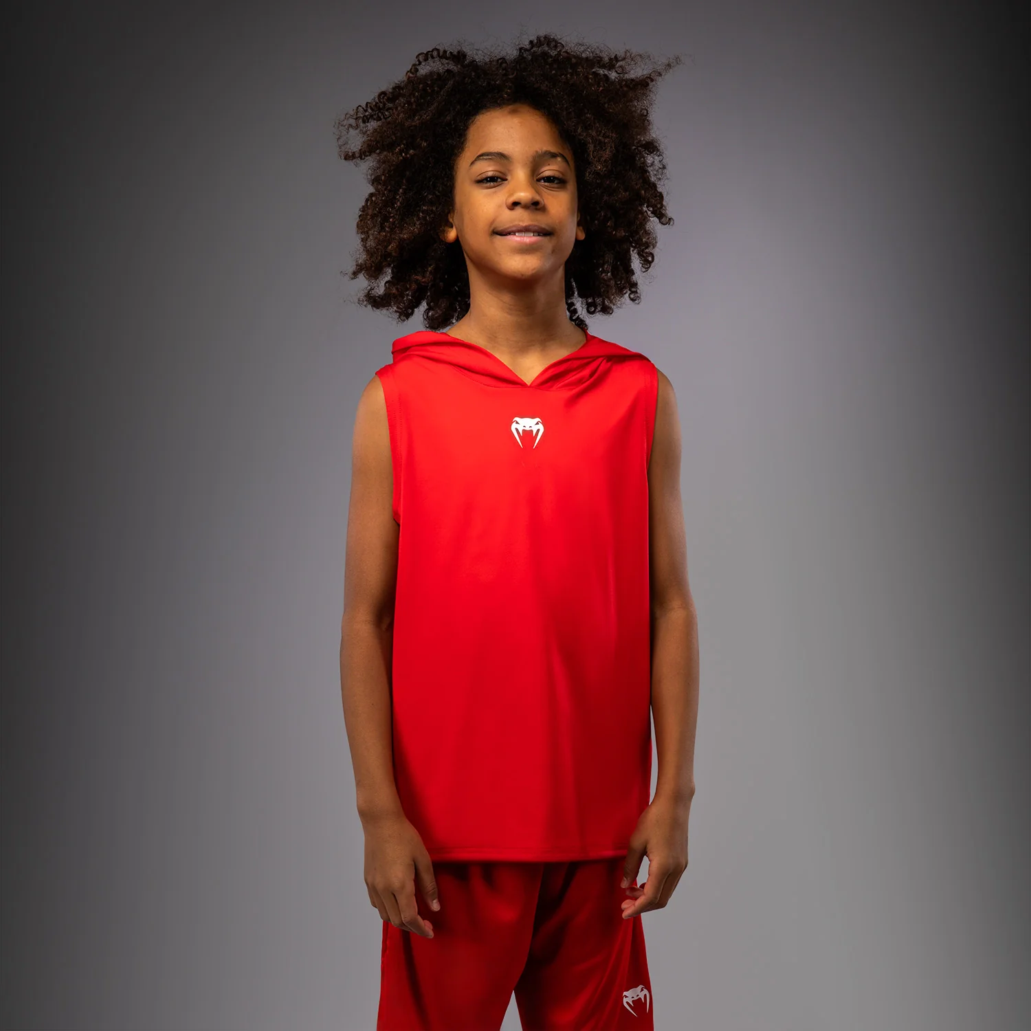 Venum Elite Ärmelloser Dry-Tech-Kapuzenpullover für Kinder - Rot