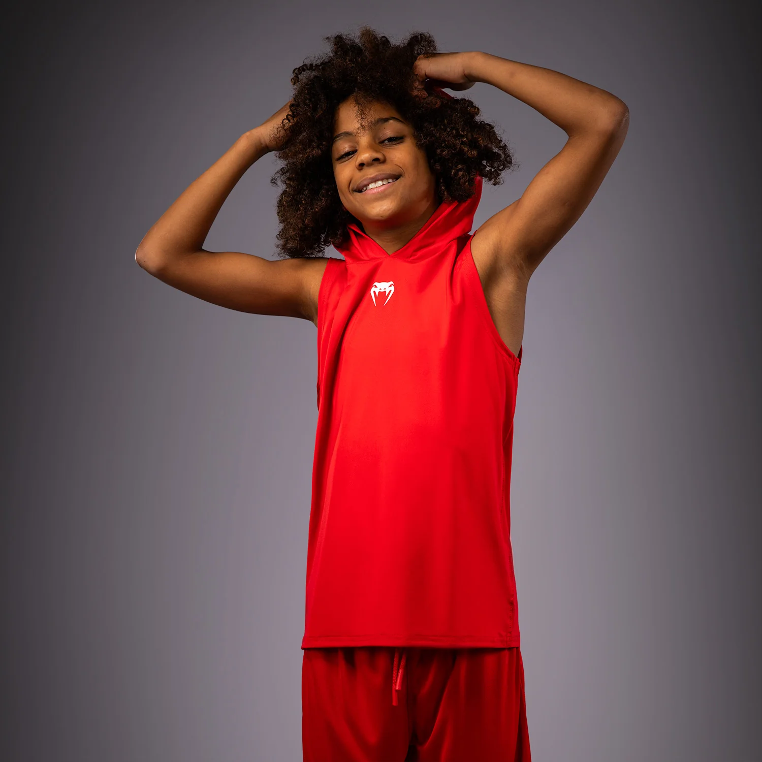 Venum Elite Ärmelloser Dry-Tech-Kapuzenpullover für Kinder - Rot - Image 4