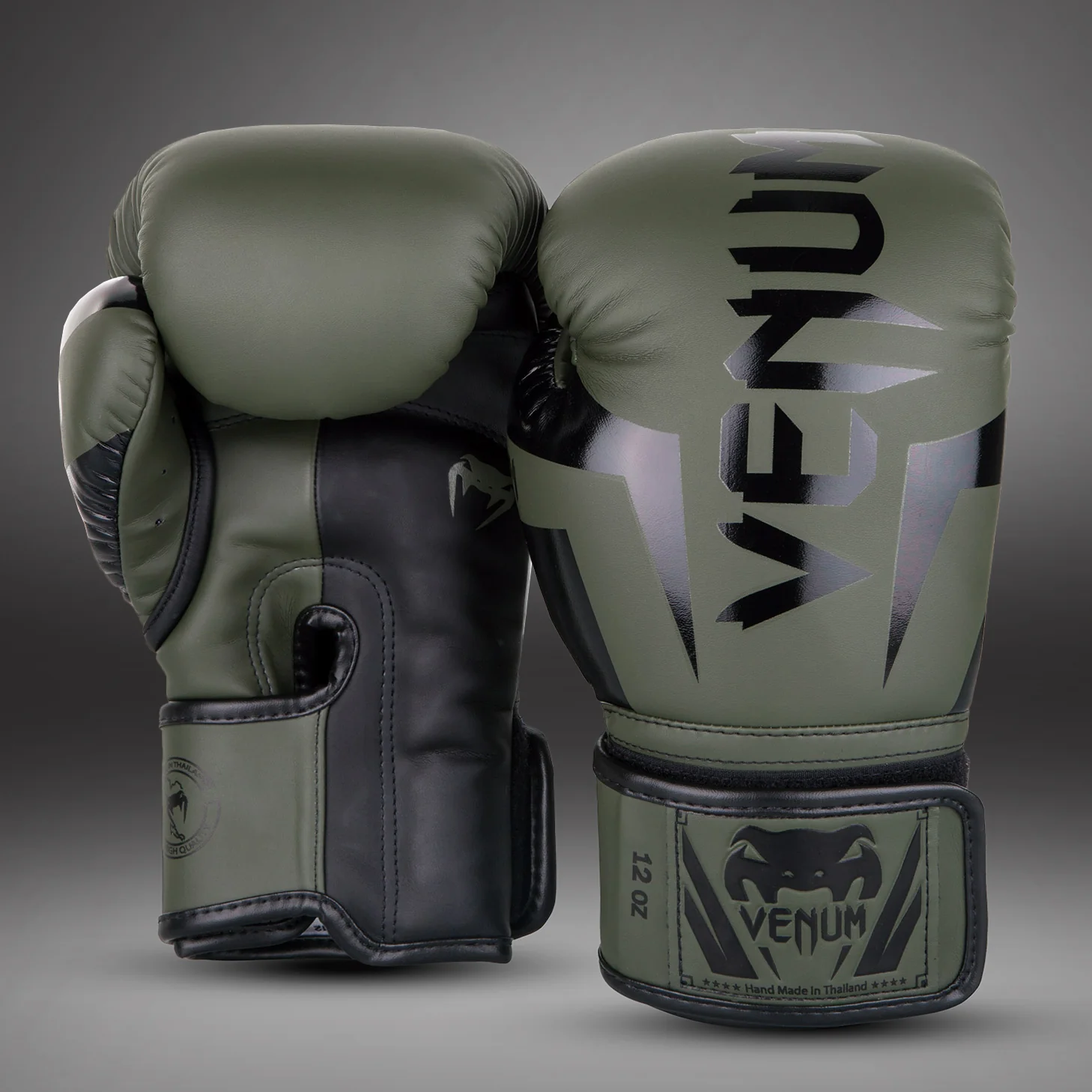 Venum Elite Boxhandschuhe - Khaki/Schwarz - Image 2