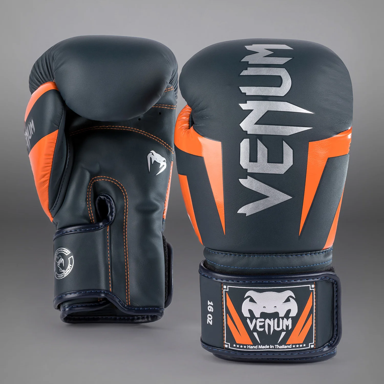 Venum Elite Boxhandschuhe - Navy/Silber/orange