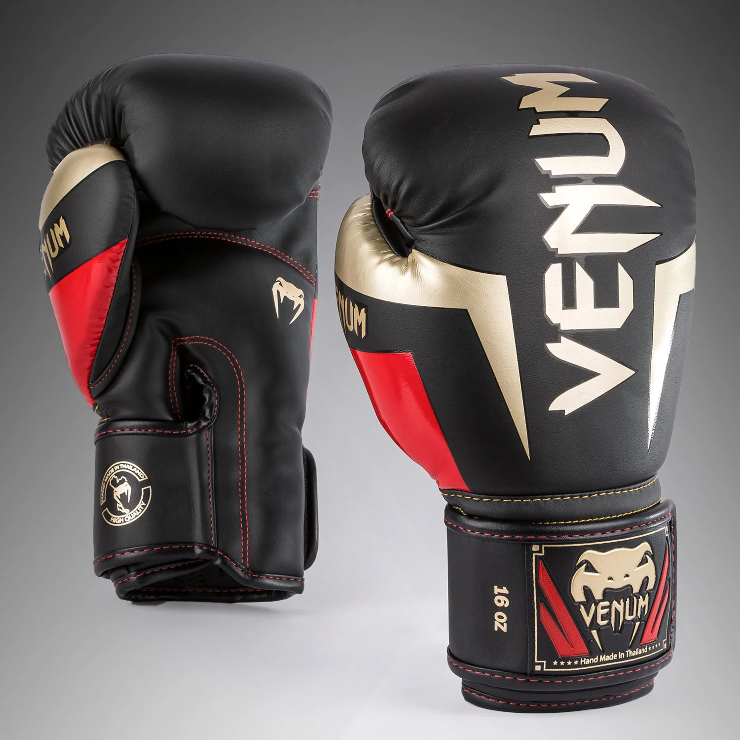 Venum Elite Boxhandschuhe - Schwarz/Gold/Rot - Image 2