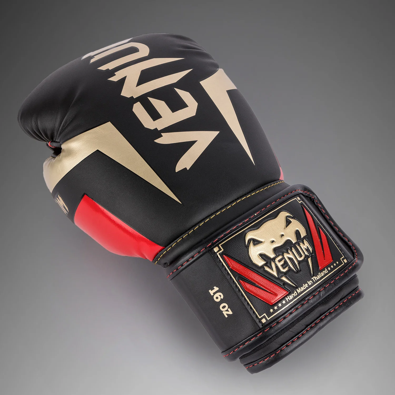 Venum Elite Boxhandschuhe - Schwarz/Gold/Rot - Image 4