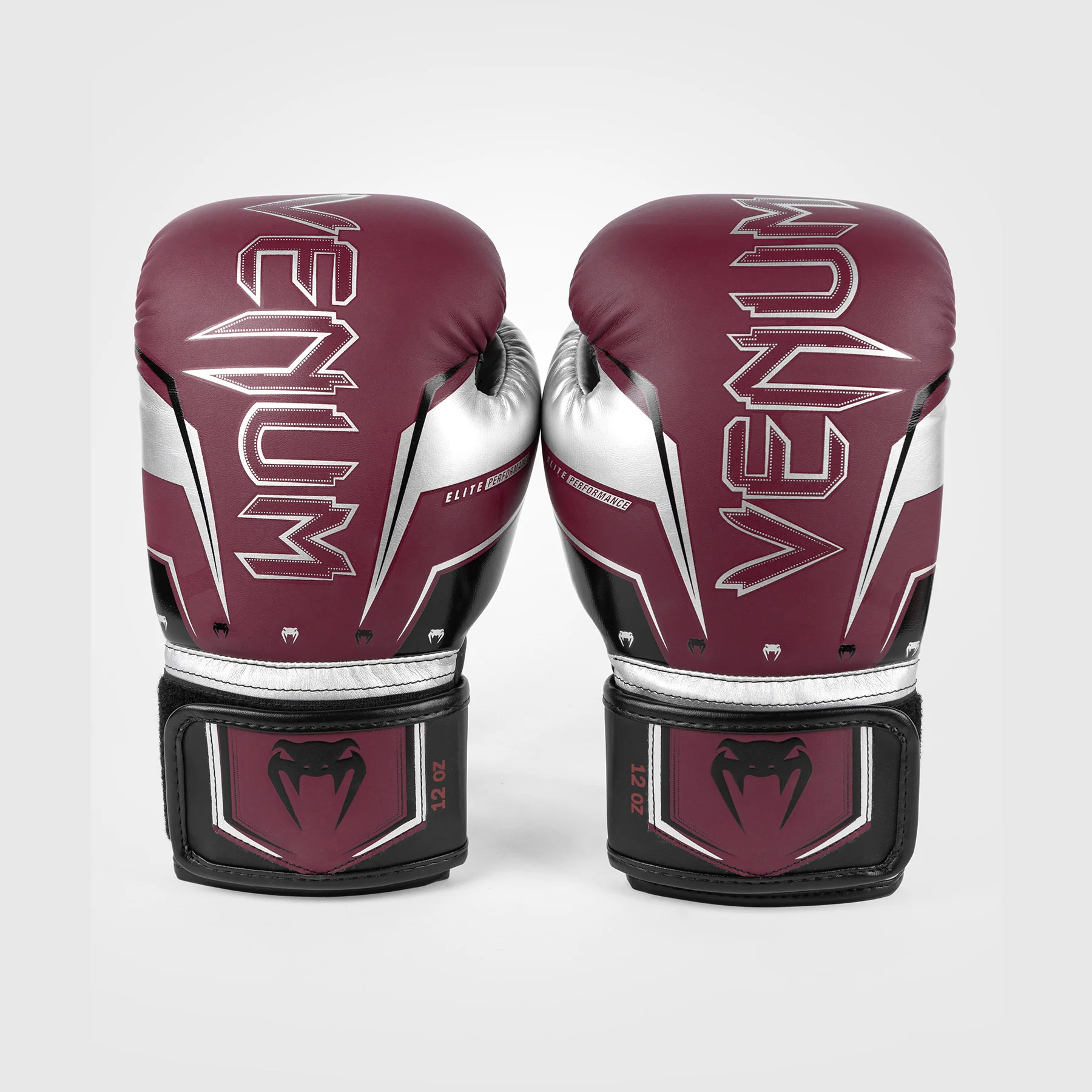 Venum Elite Evo Boxhandschuhe - Burgund/Silber - Image 4