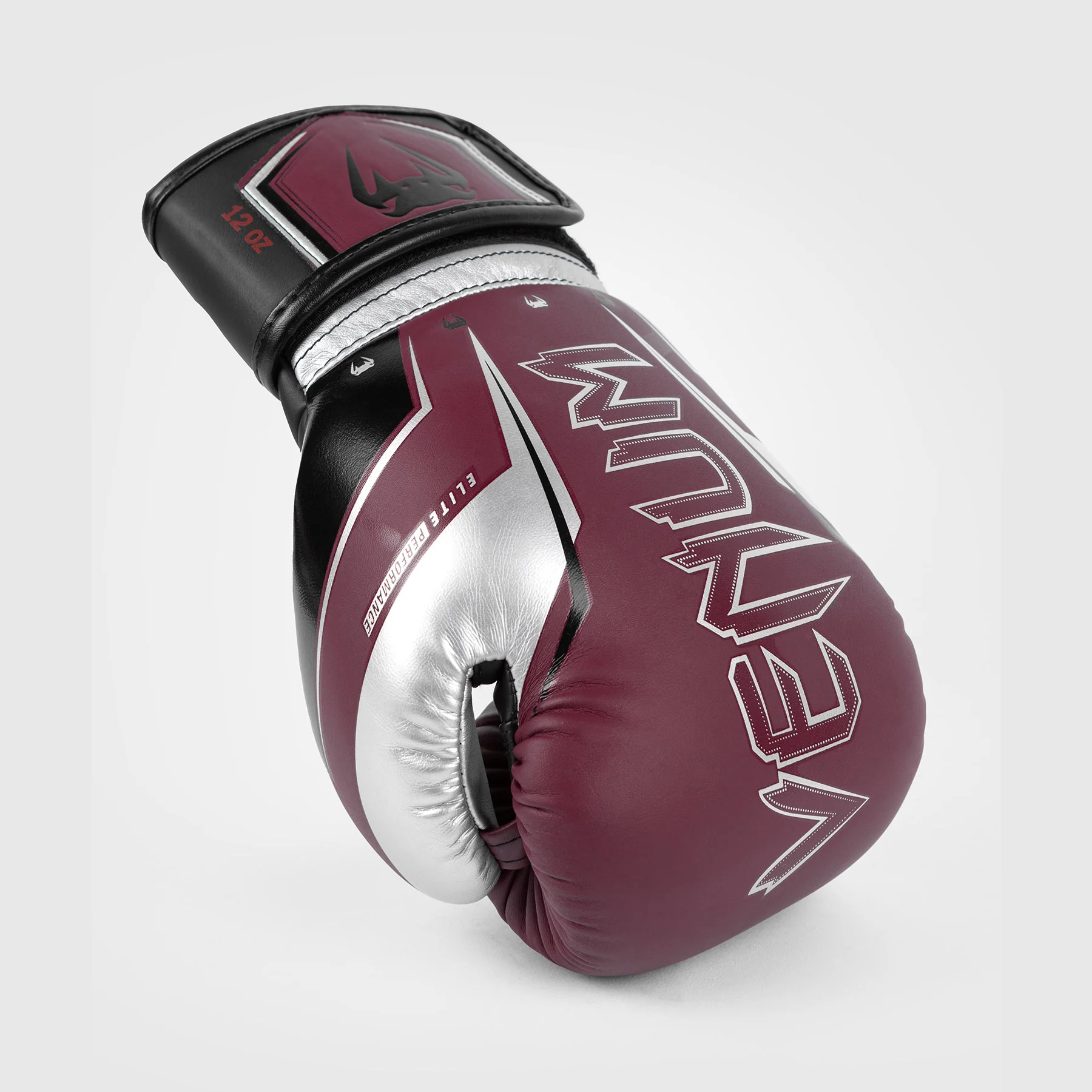 Venum Elite Evo Boxhandschuhe - Burgund/Silber - Image 7