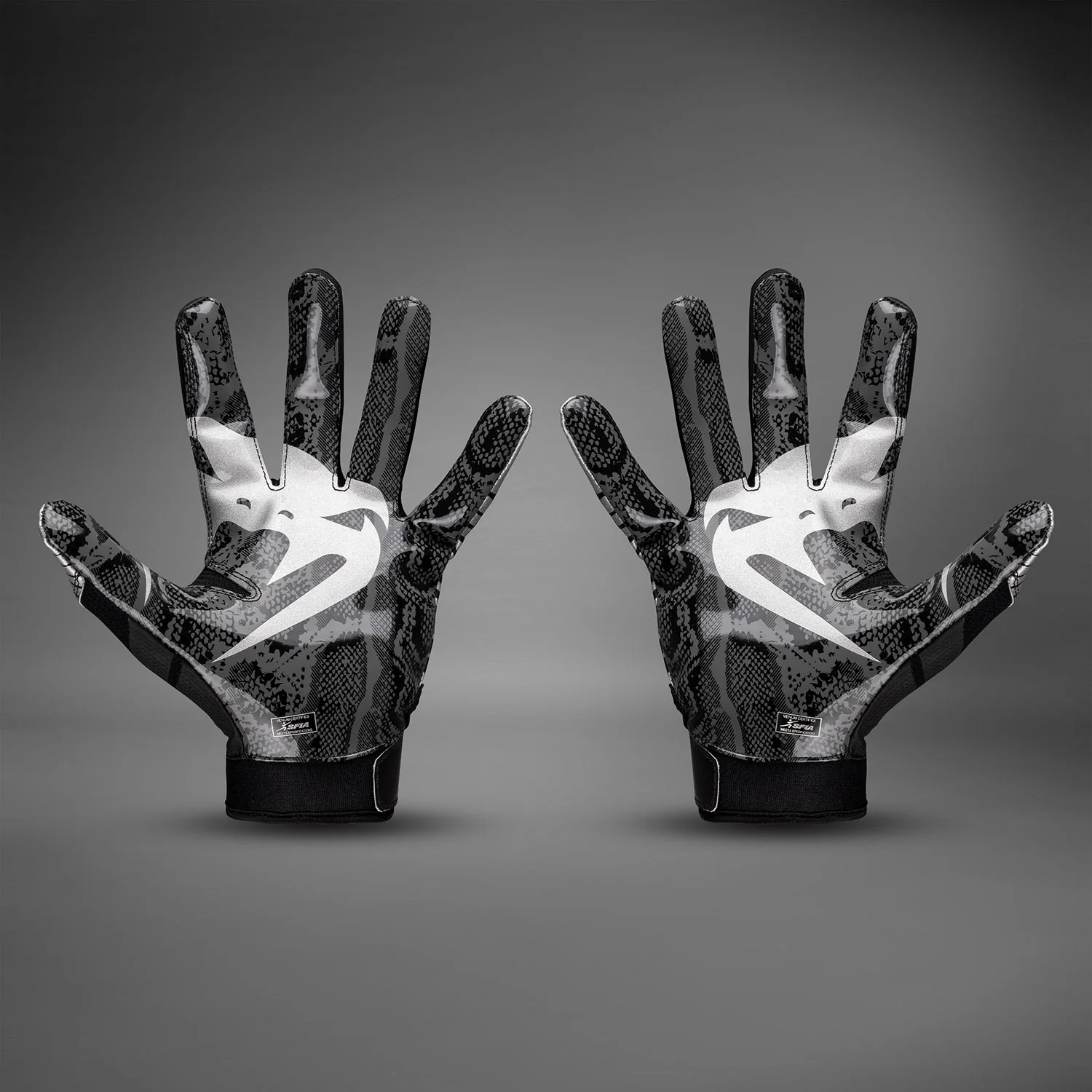 Venum Elite Football Handschuhe - Schwarz/Silber - Image 6