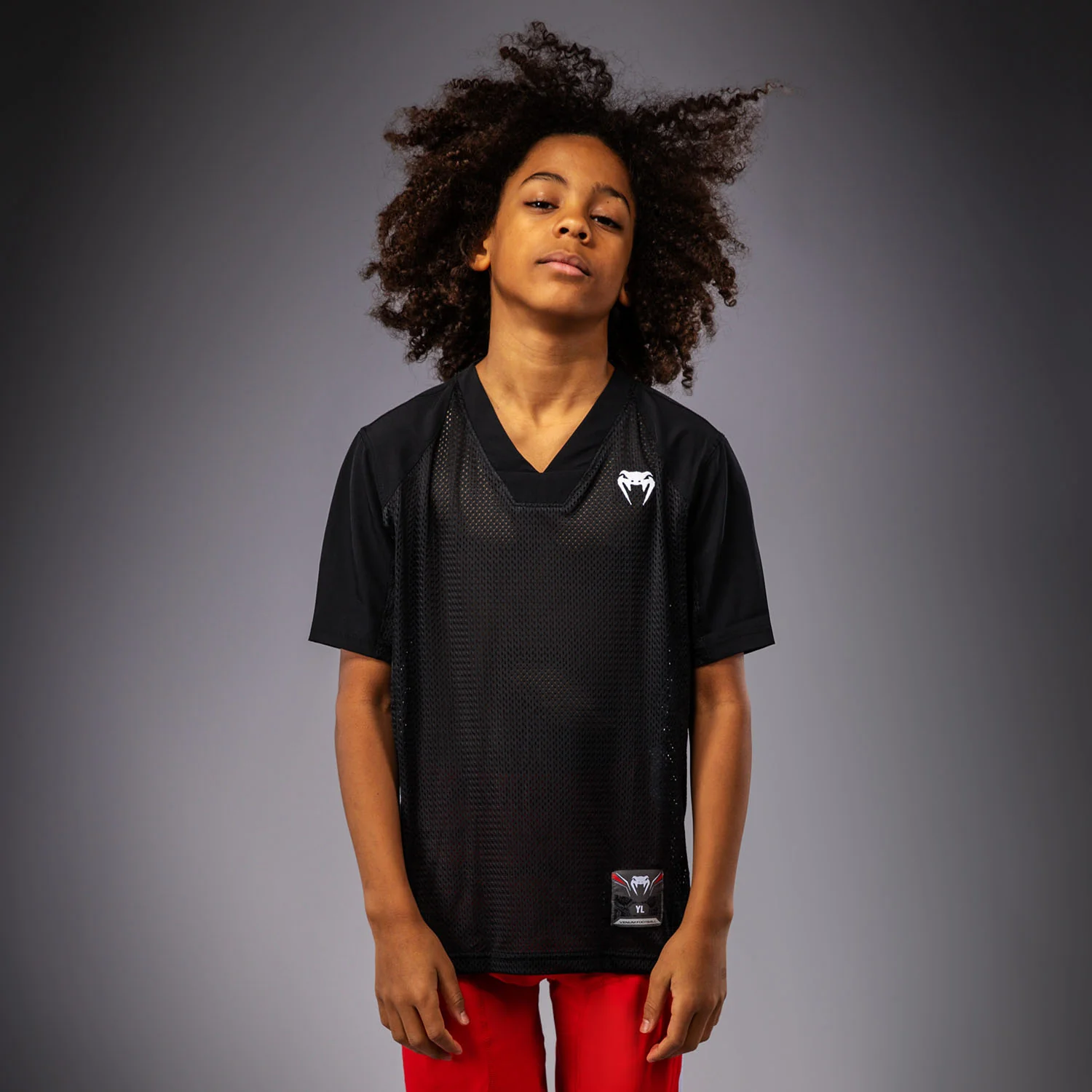Venum Elite Fußball Kurzarmtrikot für Kinder - Schwarz