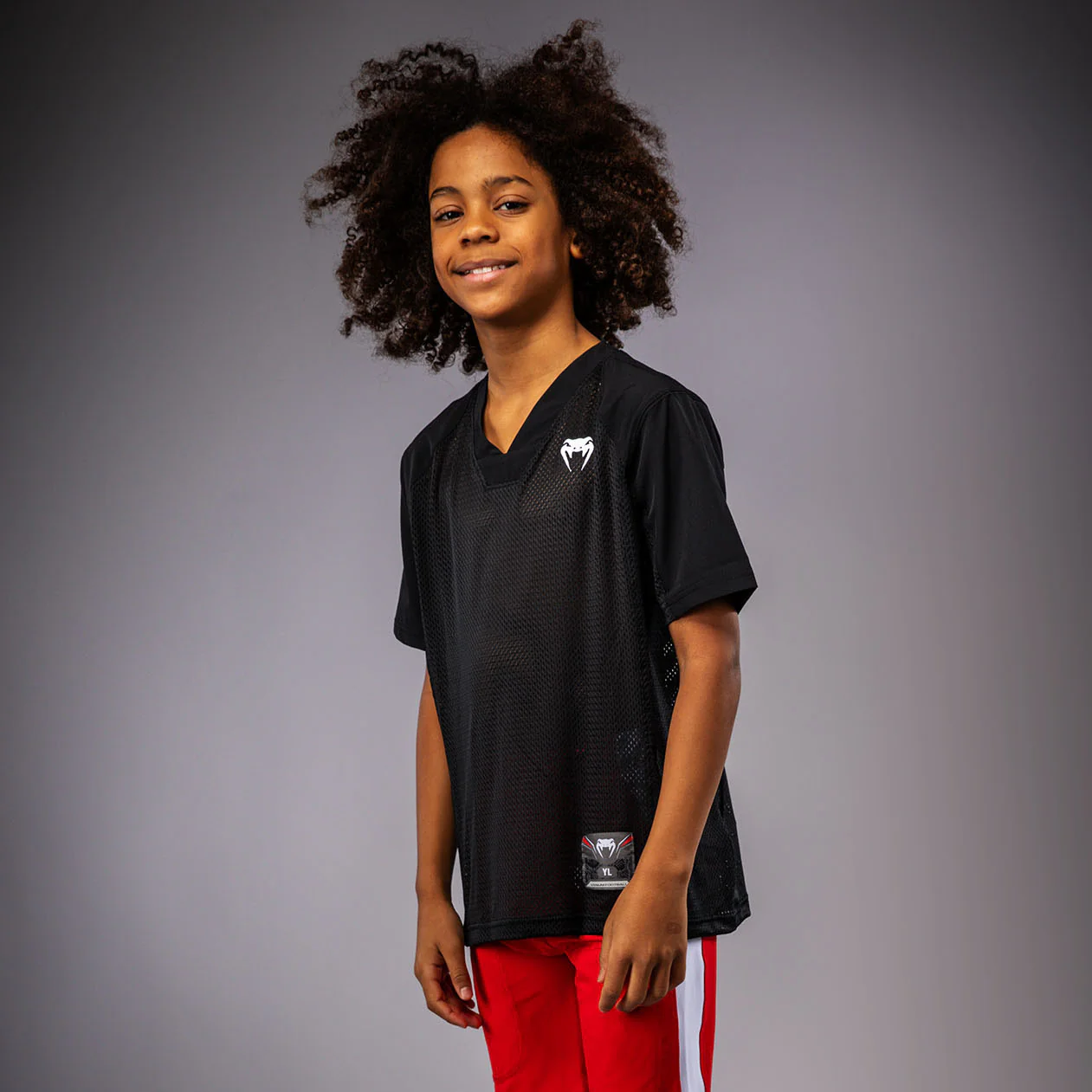 Venum Elite Fußball Kurzarmtrikot für Kinder - Schwarz - Image 2