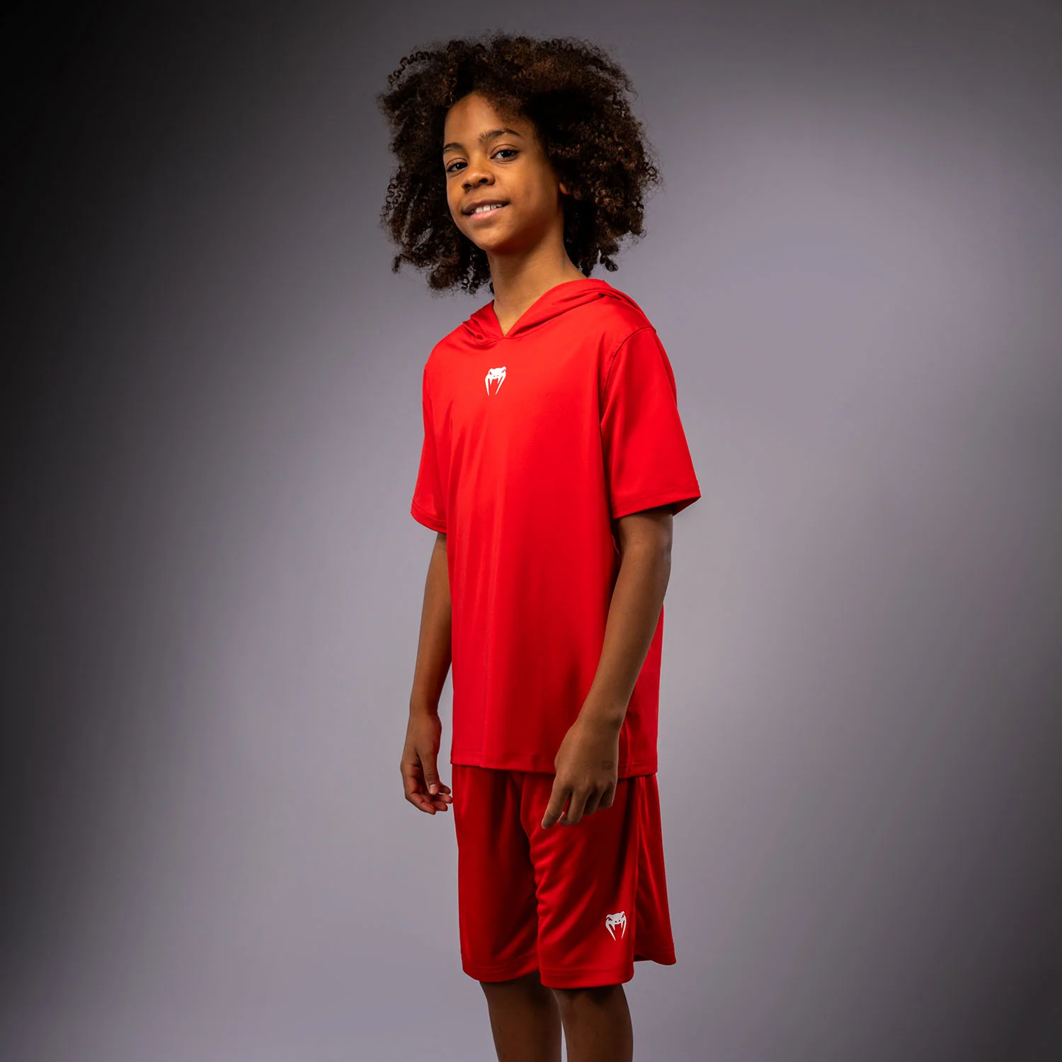 Venum Elite Kurzarm Dry-Tech Kapuzenpullover für Kinder - Rot - Image 2