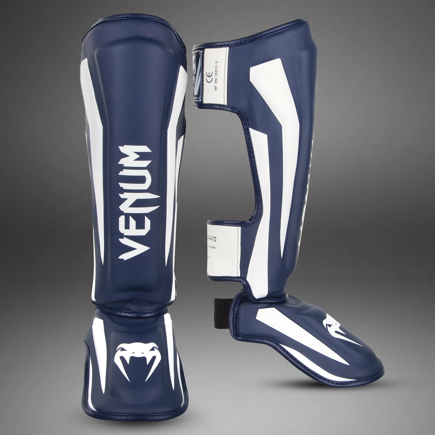 Venum Elite Standup Schienbeinschützer - Weiß/Marineblau