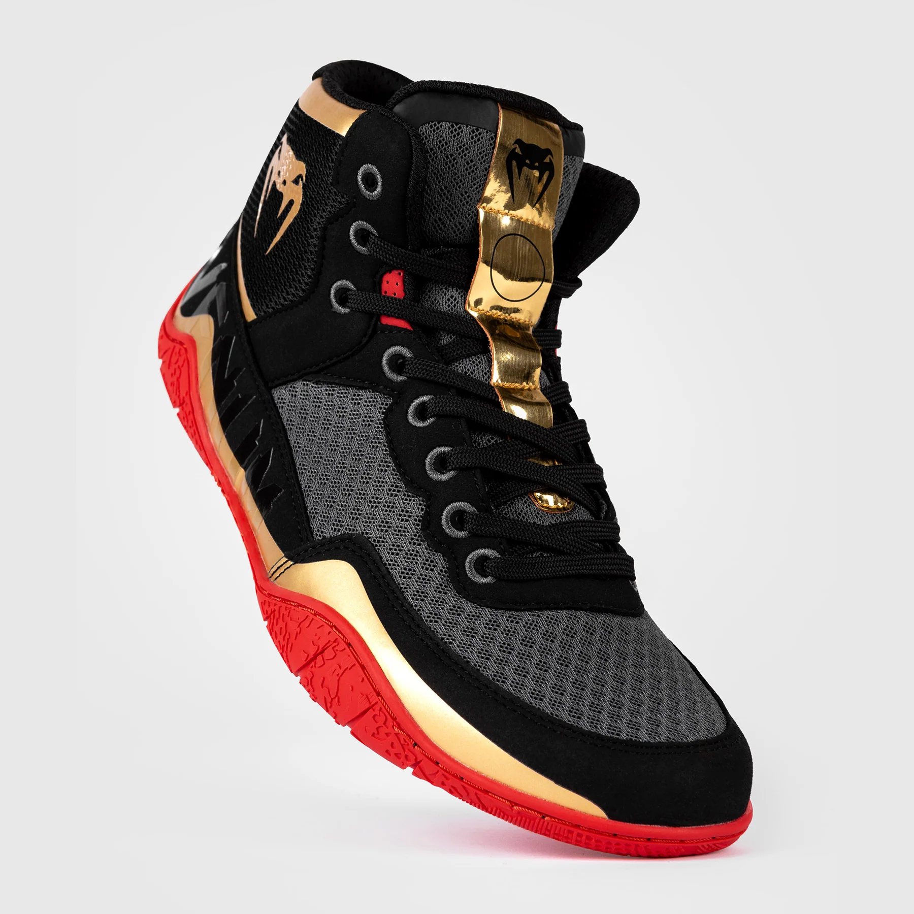 Venum Elite Wrestling Schuhe - Schwarz/Gold/Rot - Image 2