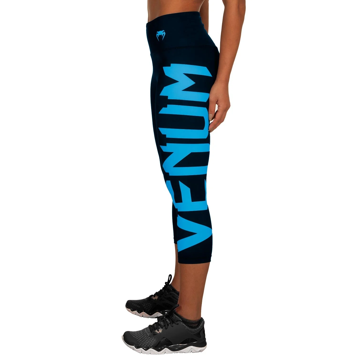 Venum Giant Kurze Leggings - Schwarz/Cyan - Image 4