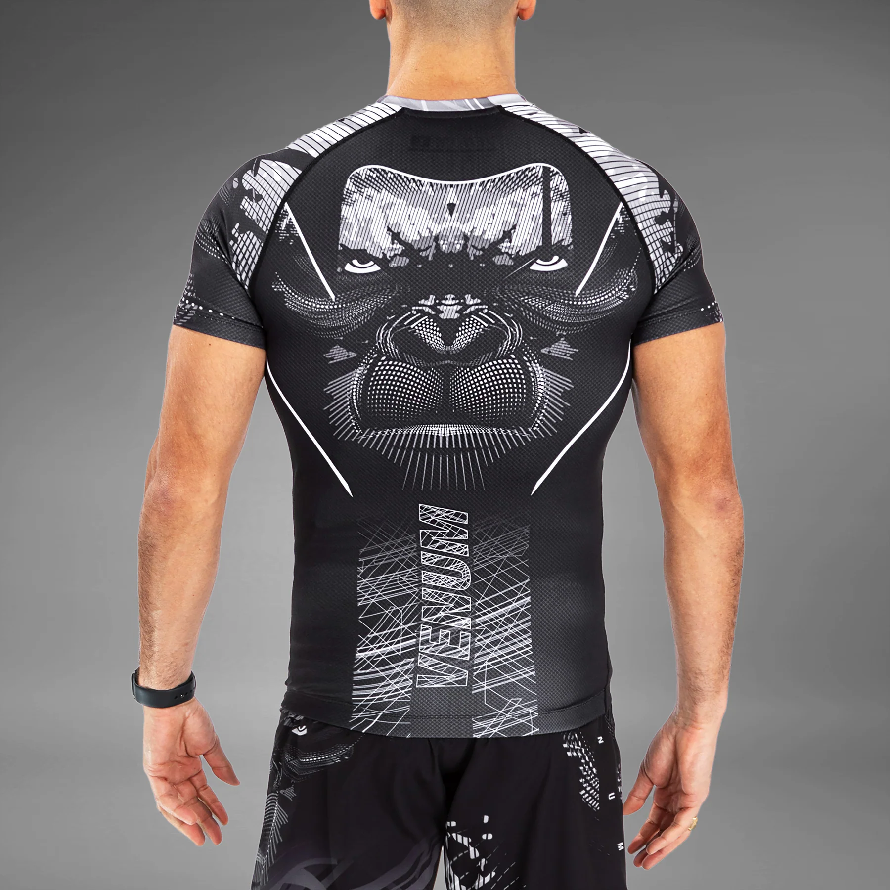Venum Gorilla Dschungel Rashguards Kurzarm - Schwarz/Weiß - Image 4