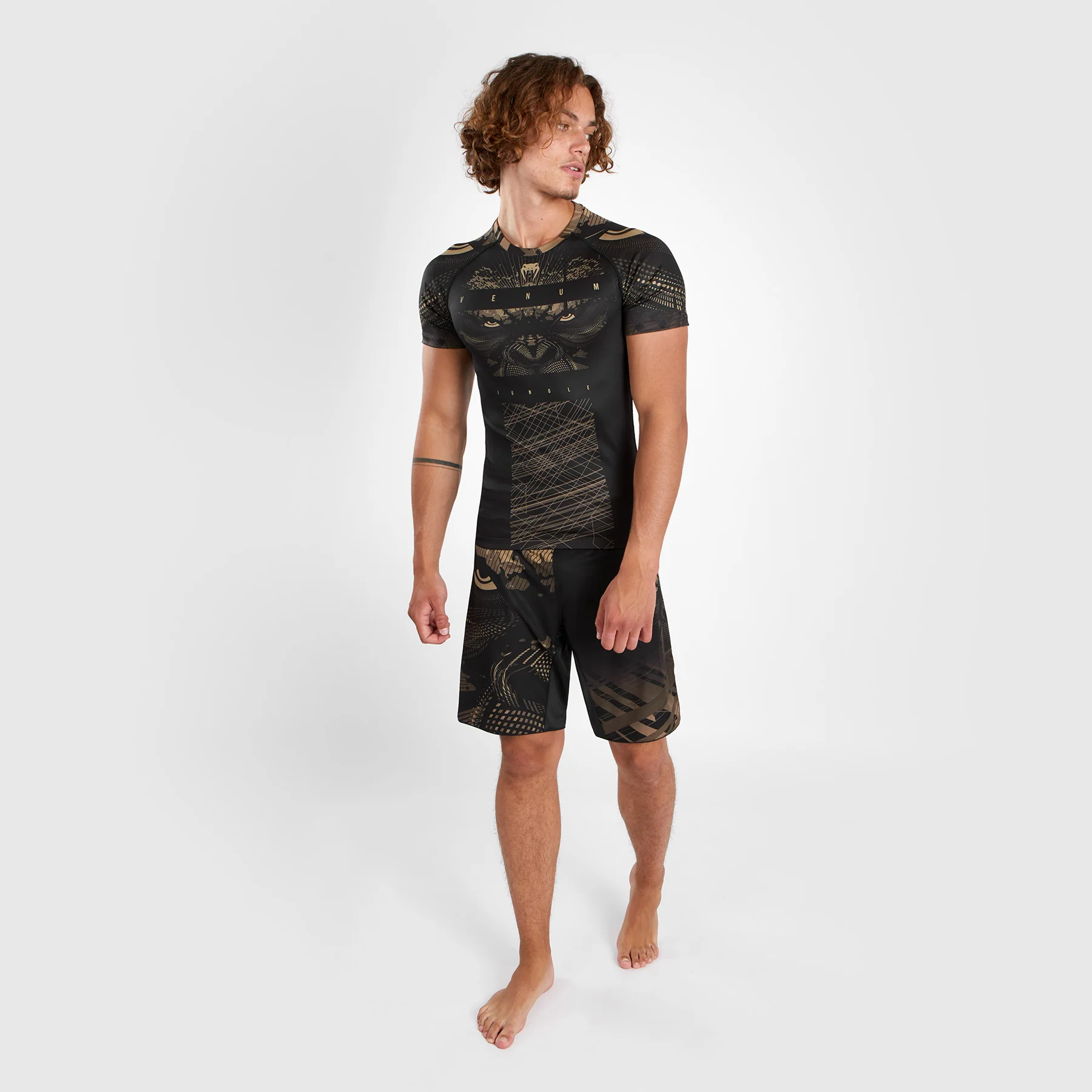 Venum Gorilla Jungle Rashguard Kurzarm - Schwarz/Sand - Image 2