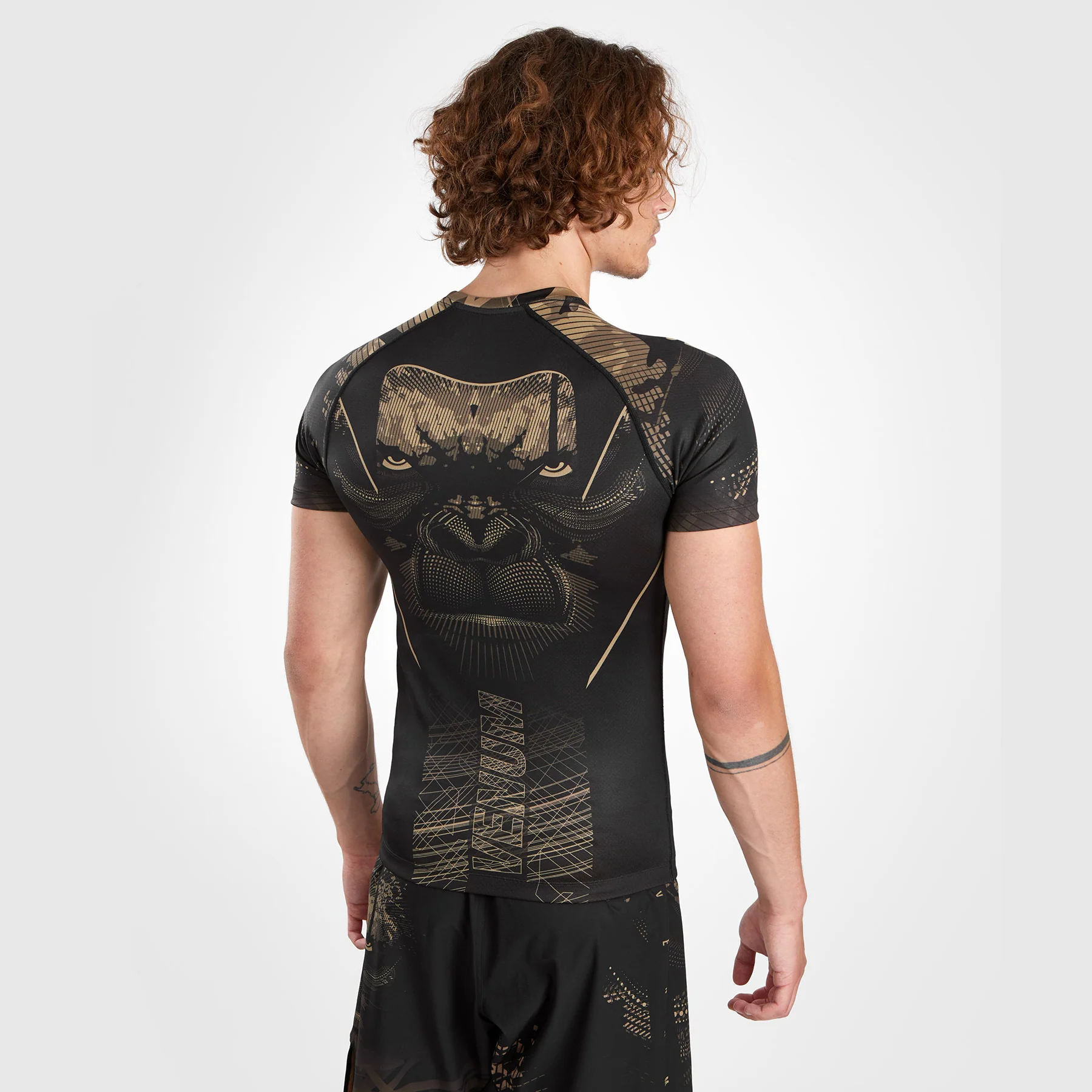 Venum Gorilla Jungle Rashguard Kurzarm - Schwarz/Sand - Image 4