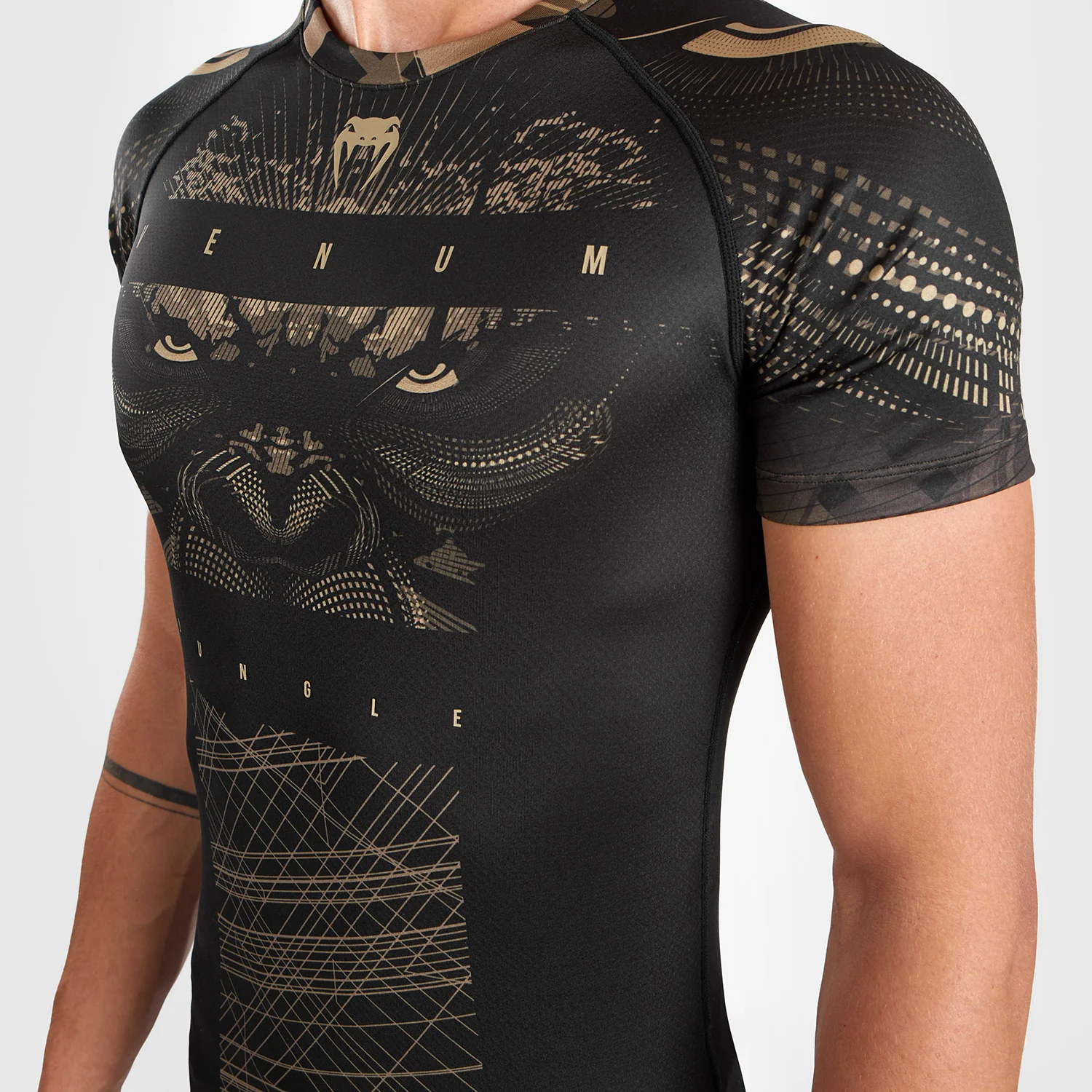 Venum Gorilla Jungle Rashguard Kurzarm - Schwarz/Sand - Image 5