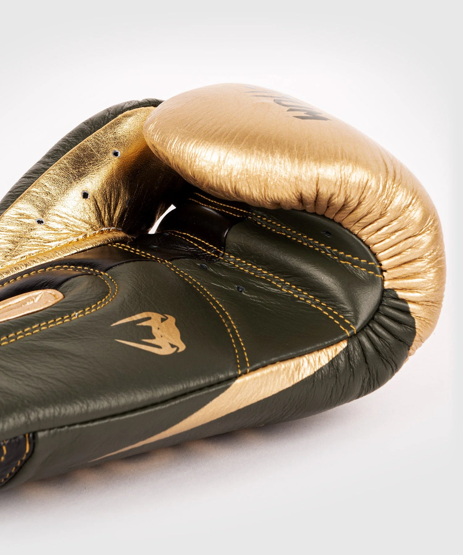 Venum Hammer professionelle Boxhandschuhe - Klettverschluss - Khaki/Gold - Image 5