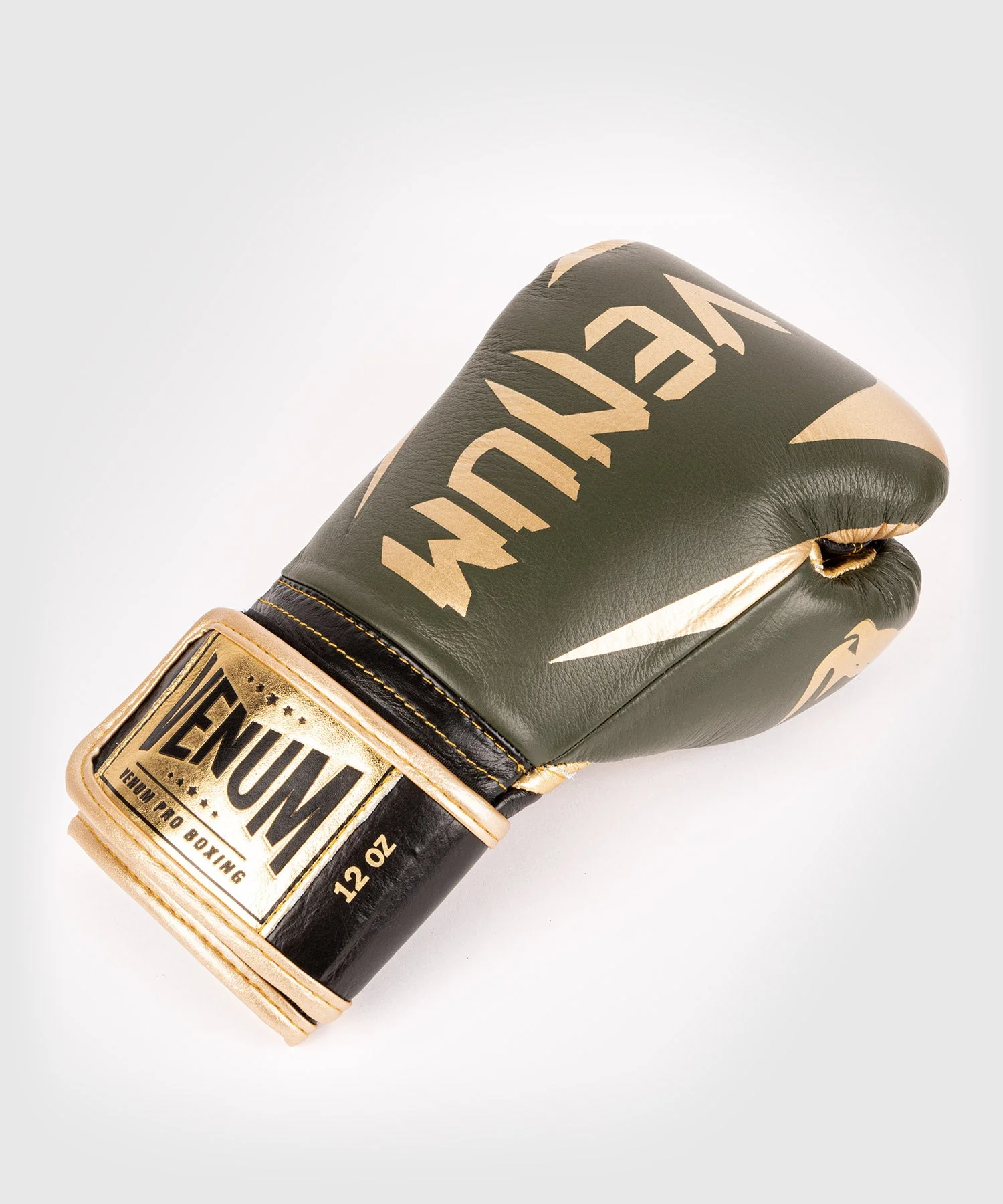 Venum Hammer professionelle Boxhandschuhe - Klettverschluss - Khaki/Gold - Image 6