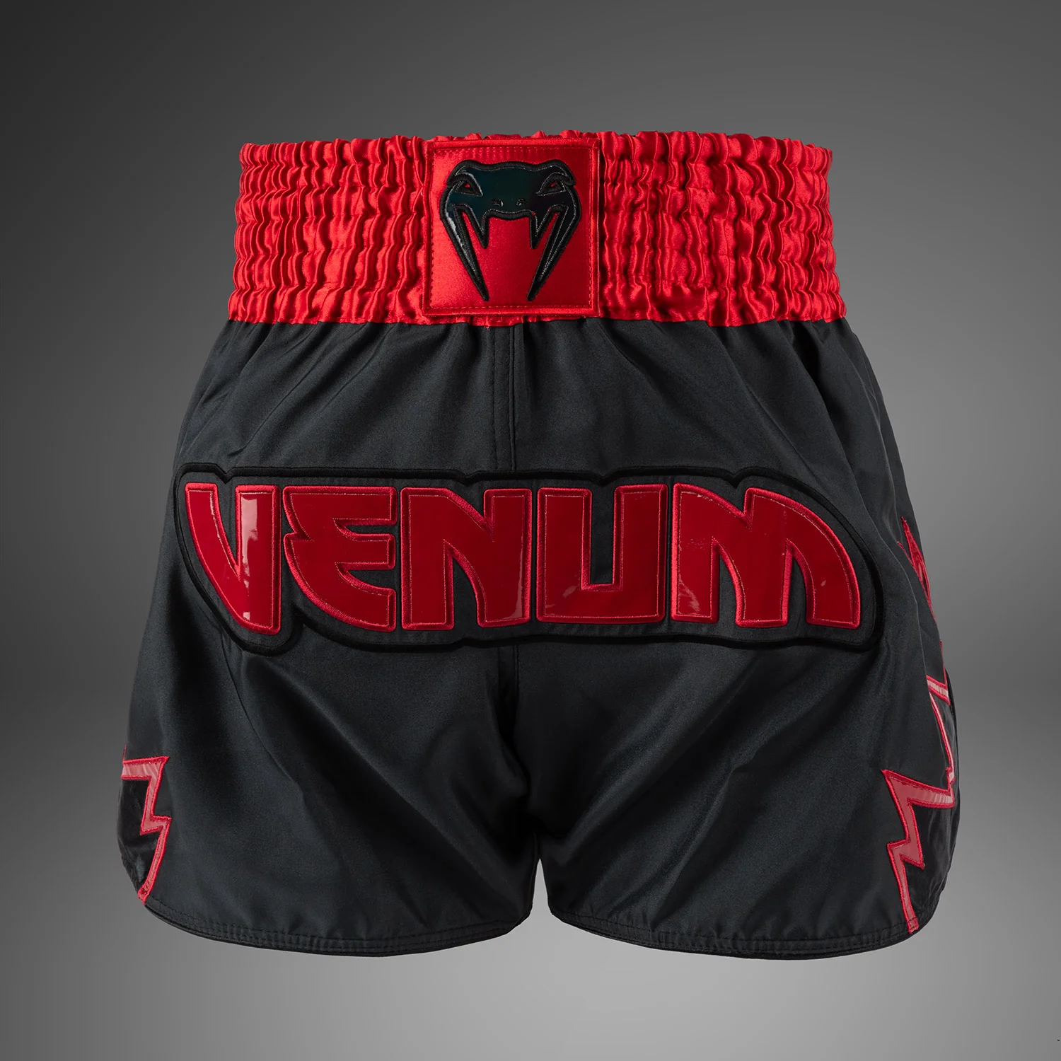 Venum Inferno Muay Thai Shorts - Kohlegrau/Rot