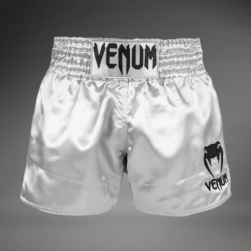 Venum Klassische Thai-Boxshorts Silber/Schwarz