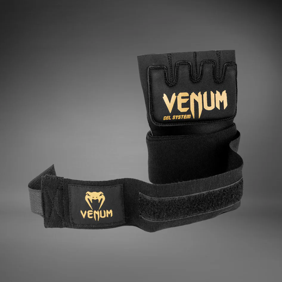 Venum Kontakt Gel Handschuh Wraps - Schwarz/Gold - Image 4