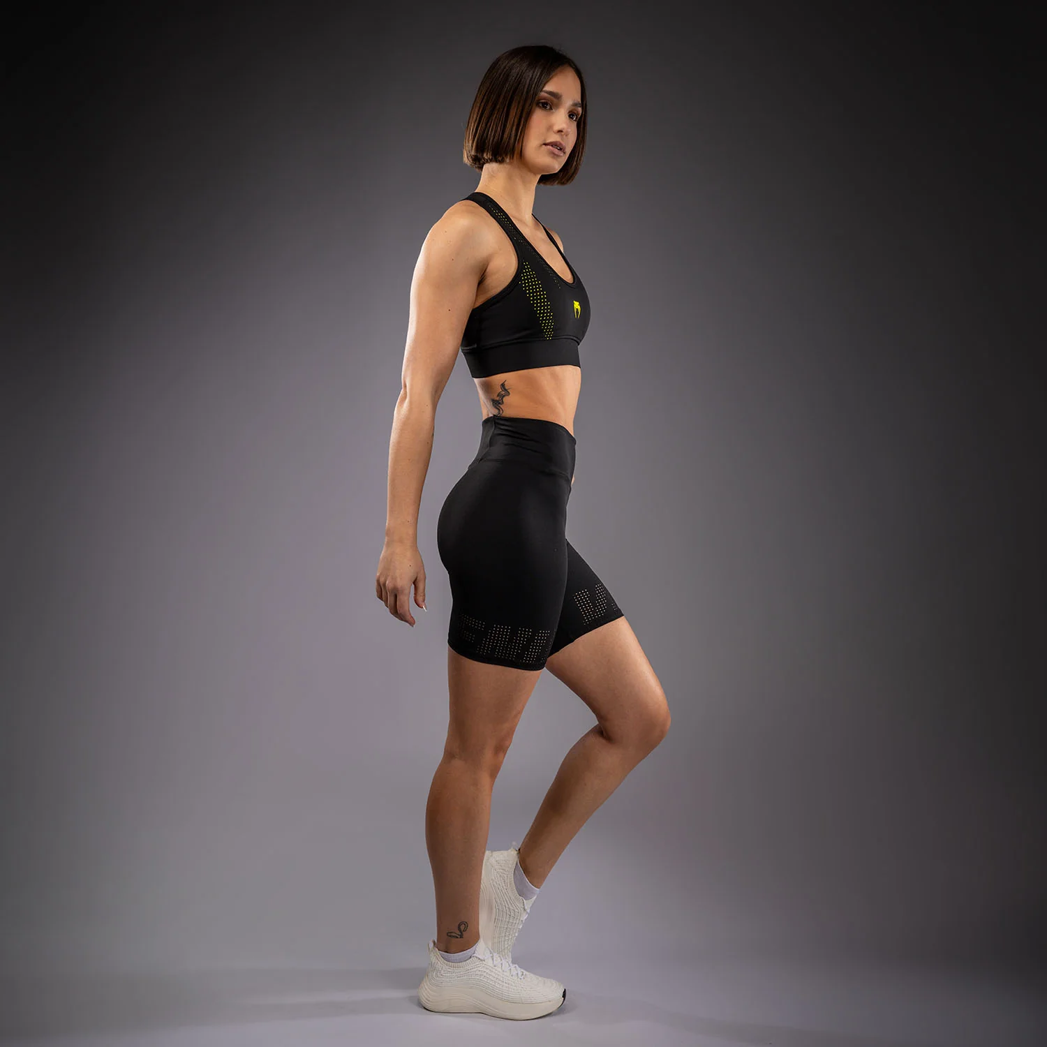 Venum Lazer Kompressionsshorts für Damen - Schwarz/Gelb - Image 6
