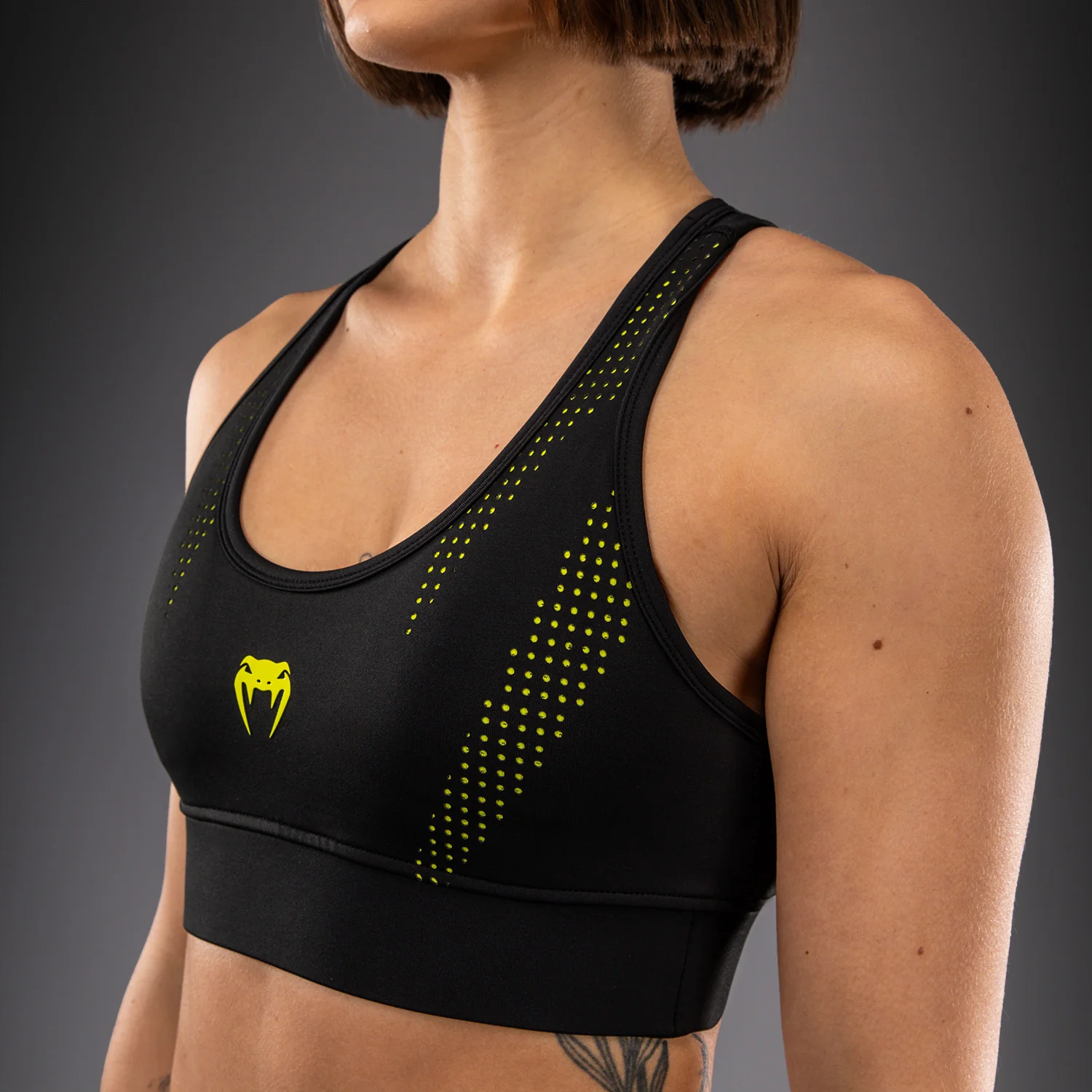 Venum Lazer Sport-BH für Damen - Schwarz/Gelb - Image 4