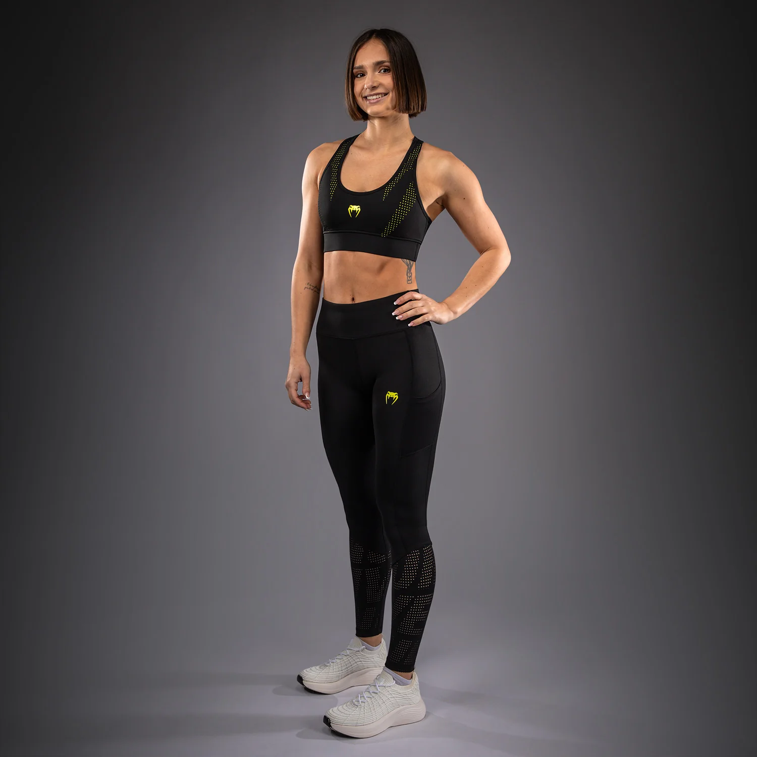 Venum Lazer Sport-BH für Damen - Schwarz/Gelb - Image 6