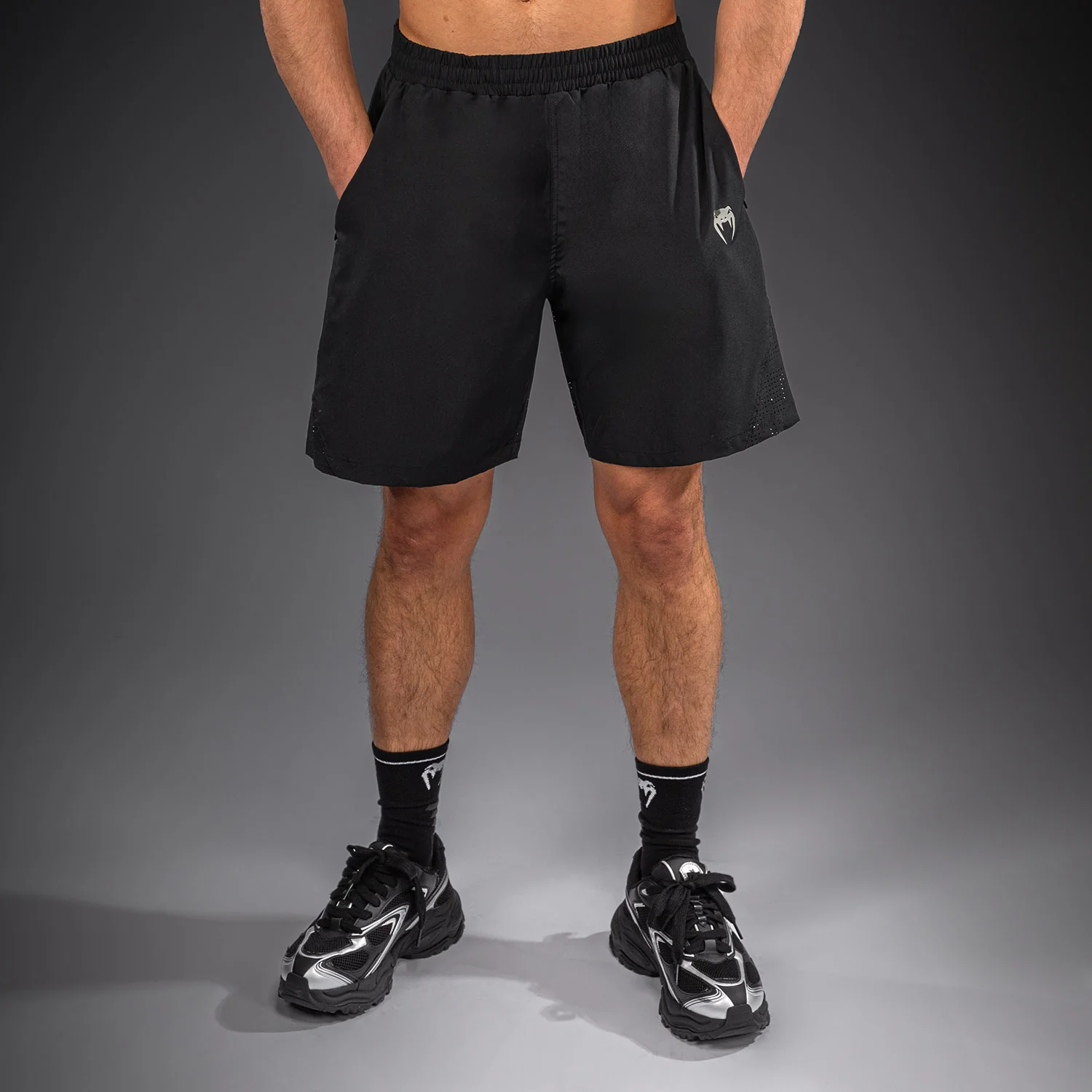 Venum Lazer Trainingsshorts - Schwarz/Grau - Image 2