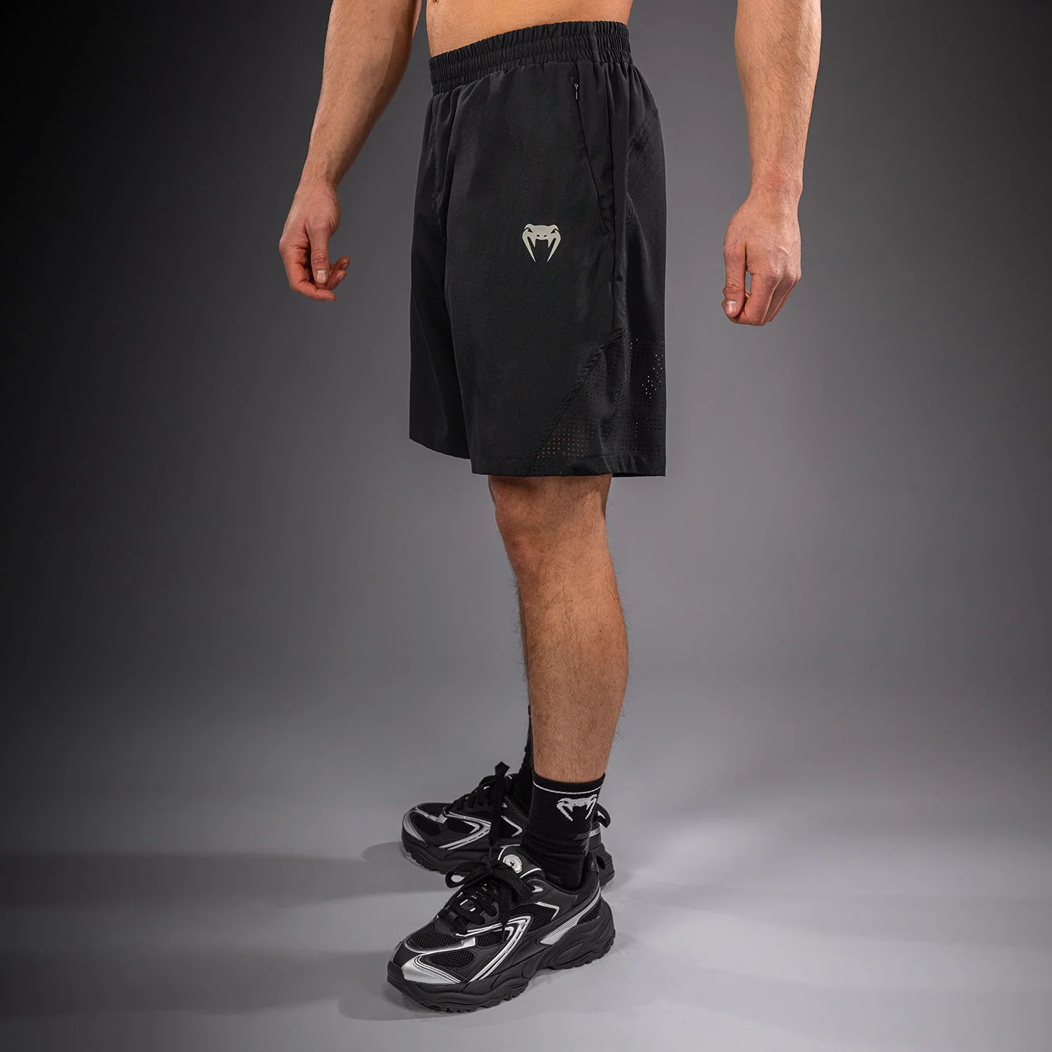 Venum Lazer Trainingsshorts - Schwarz/Grau - Image 3