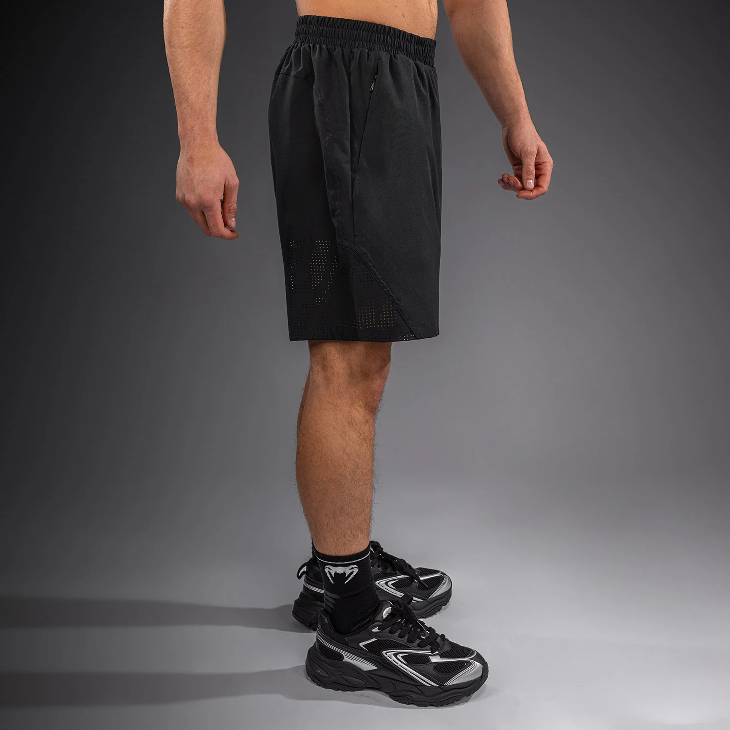 Venum Lazer Trainingsshorts - Schwarz/Grau - Image 4