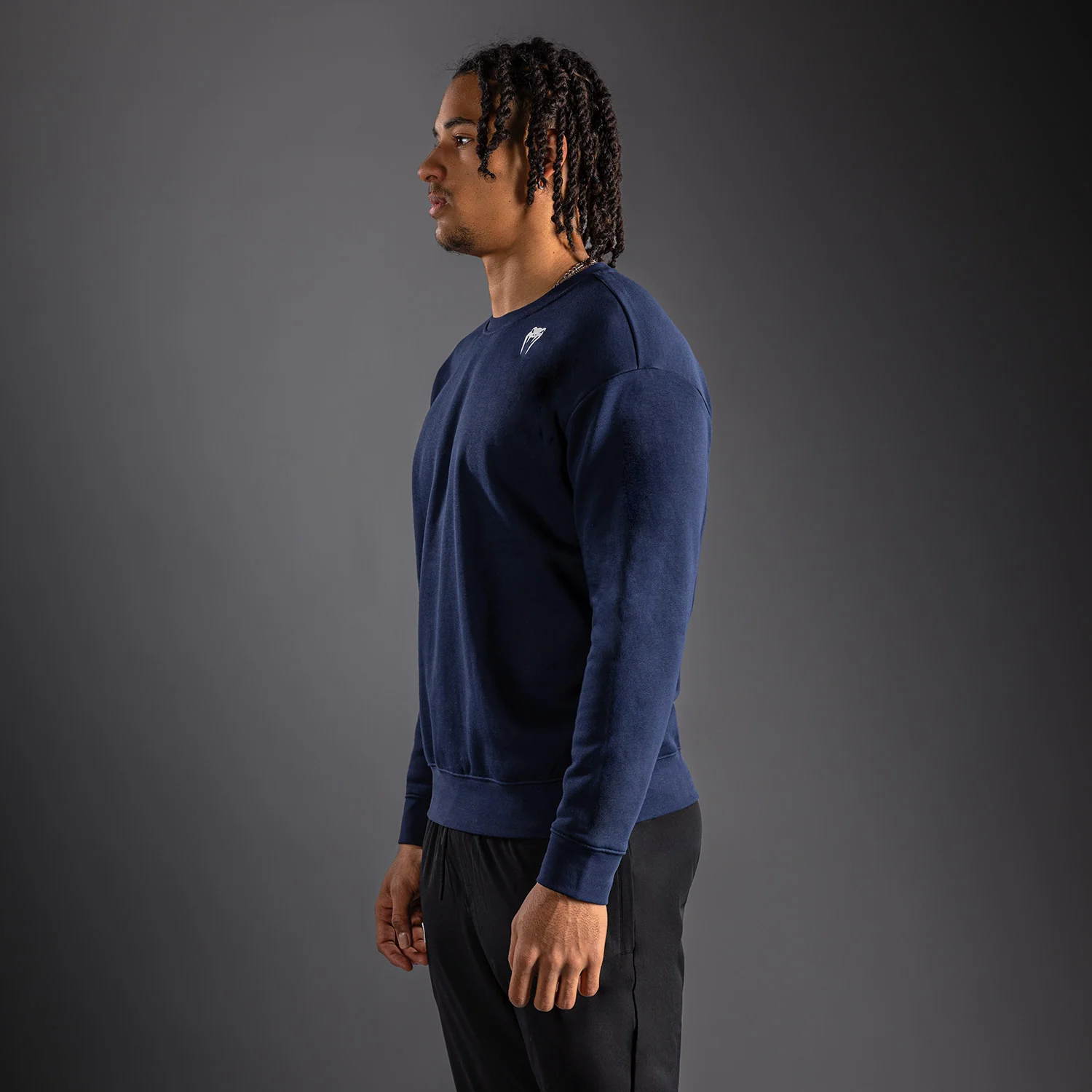 Venum Lineup Fleece Crew Navy - Blau/Weiß - Image 3