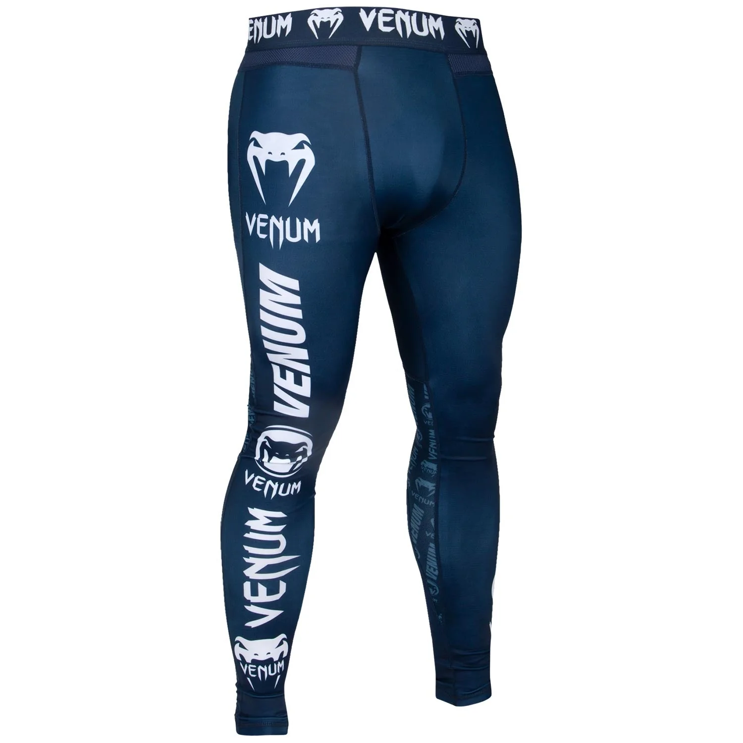 Venum Logos Kompressionshose - Marineblau/Weiß