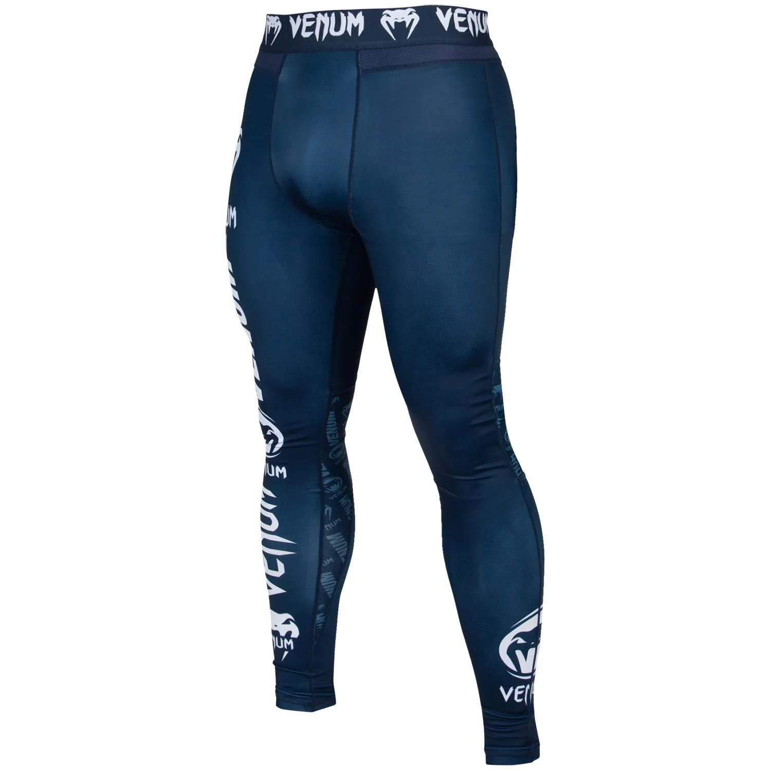 Venum Logos Kompressionshose - Marineblau/Weiß - Image 2