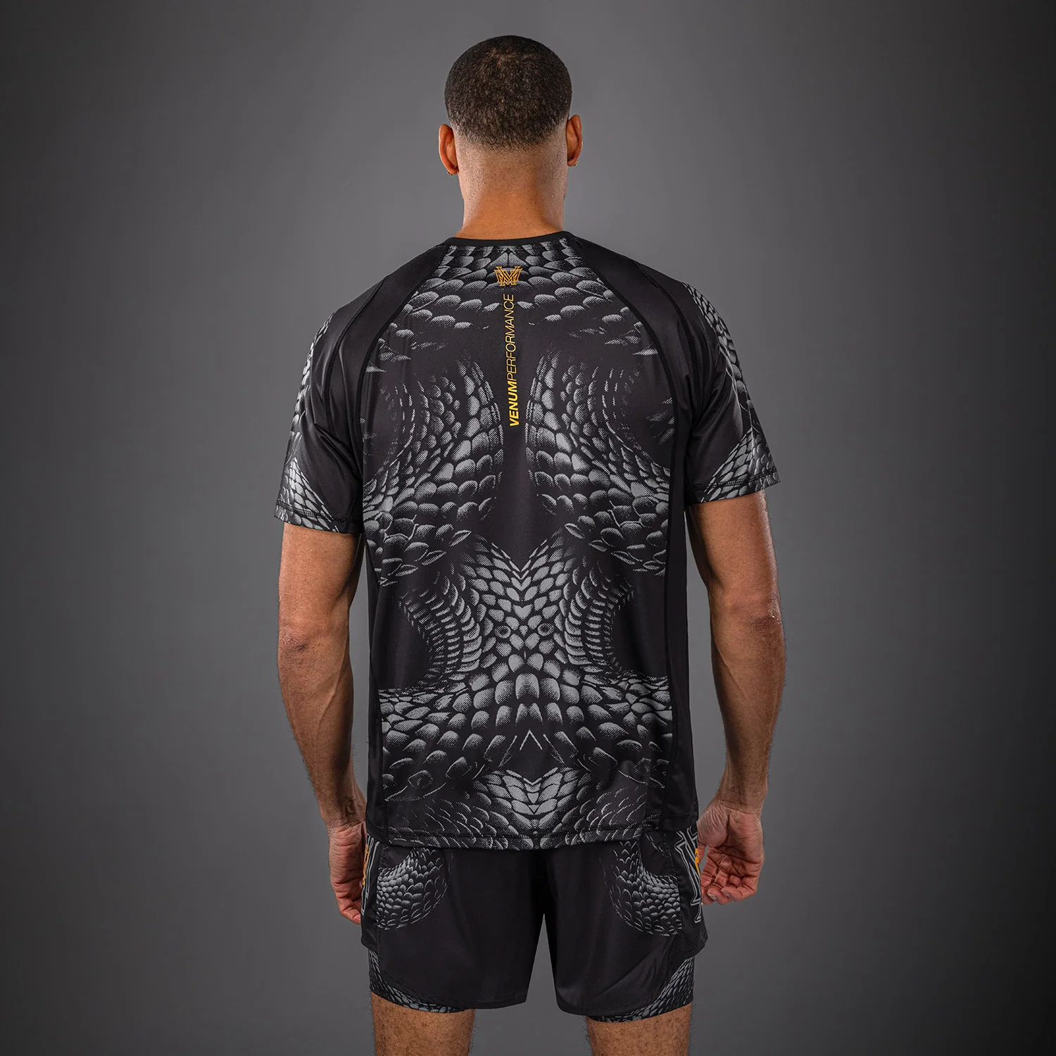 Venum Matupa Dry-Tech-T-Shirt - Schwarz/Grau/Gold - Image 4