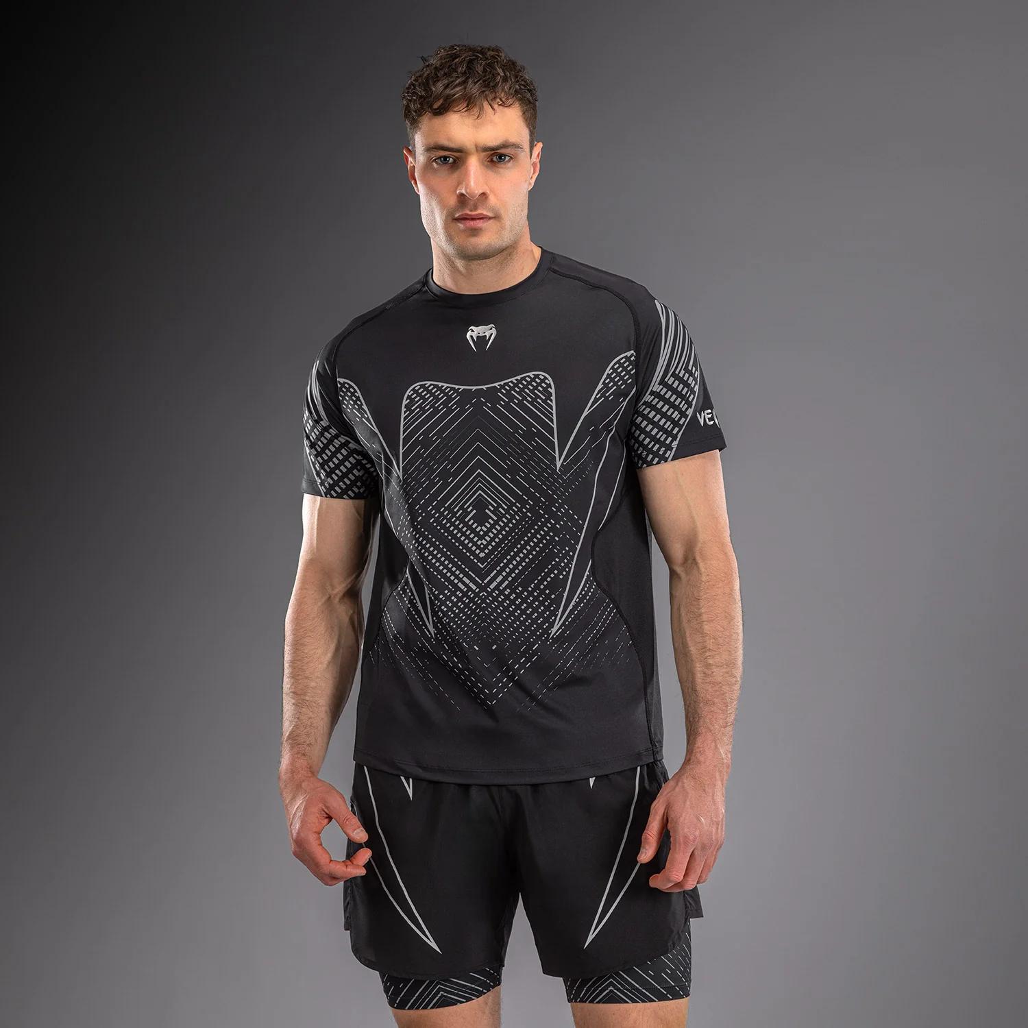 Venum Midnight Fury Dry-Tech-T-Shirt – Schwarz/Grau/Silber