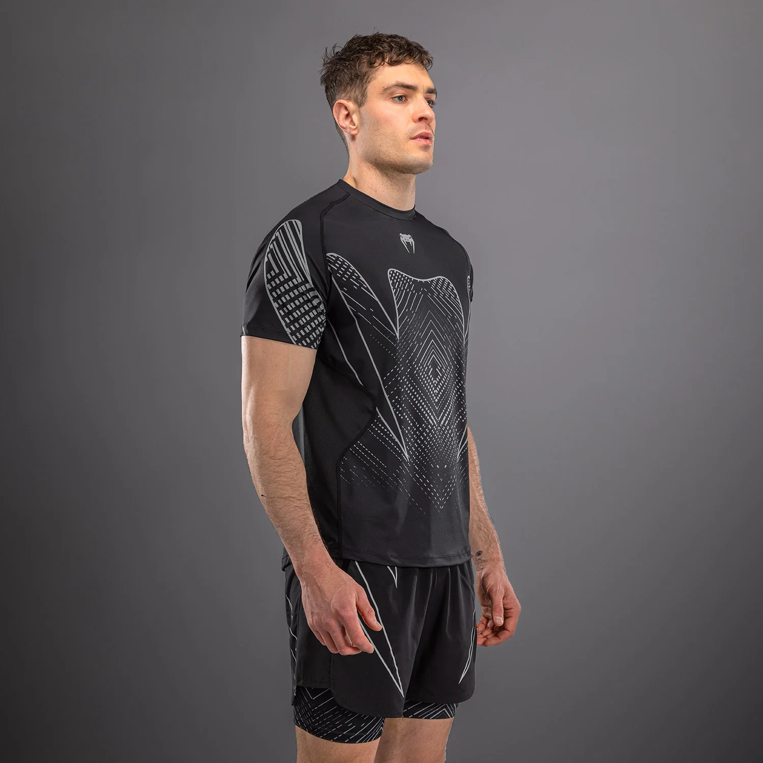 Venum Midnight Fury Dry-Tech-T-Shirt – Schwarz/Grau/Silber - Image 3
