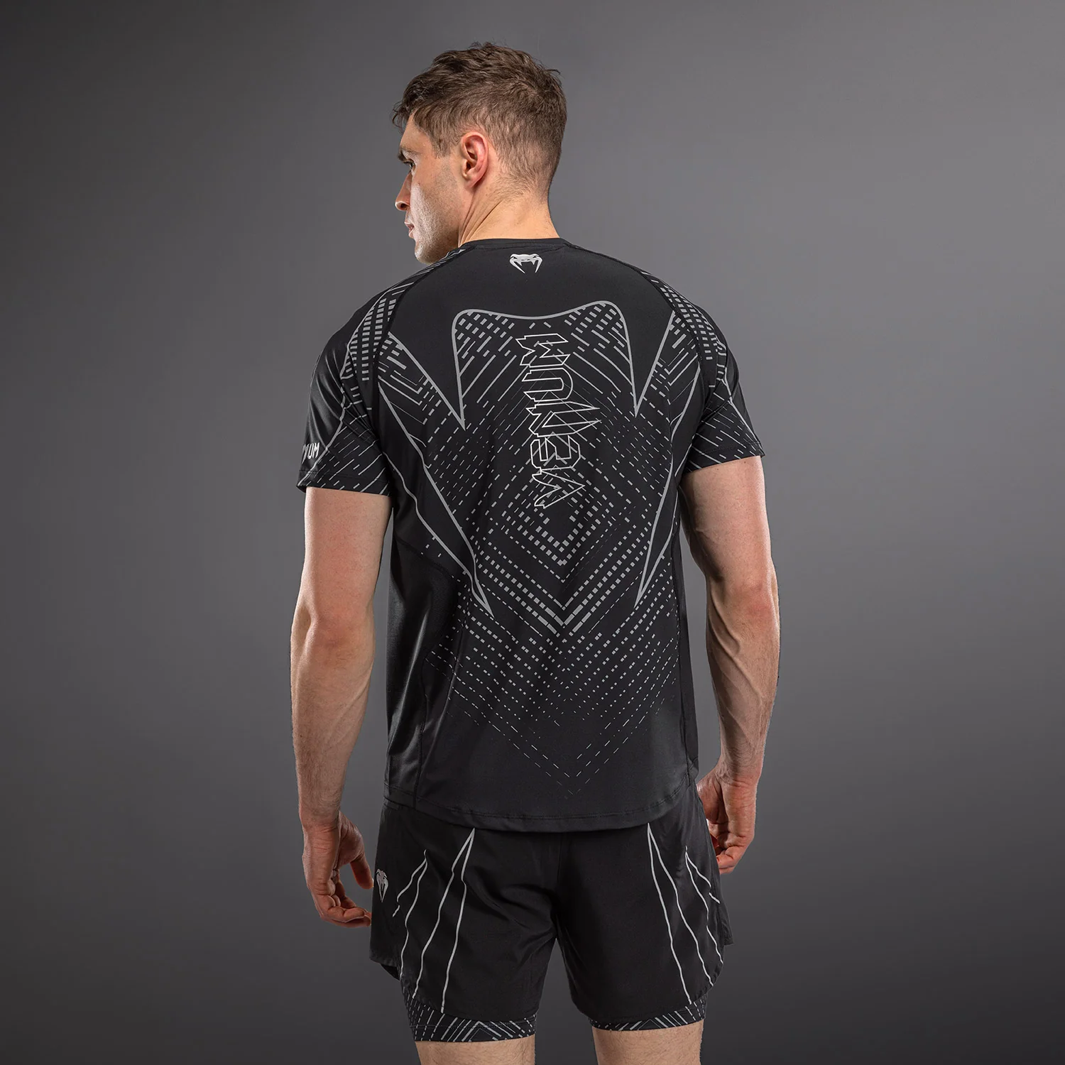 Venum Midnight Fury Dry-Tech-T-Shirt – Schwarz/Grau/Silber - Image 4