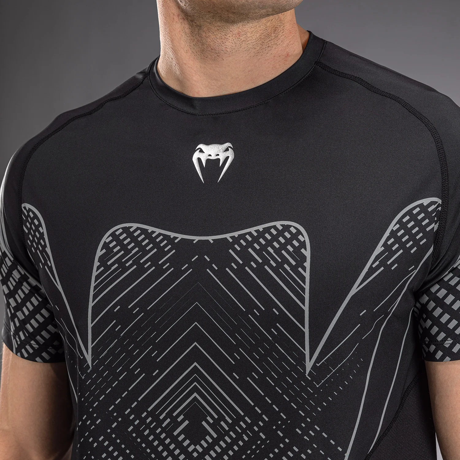 Venum Midnight Fury Dry-Tech-T-Shirt – Schwarz/Grau/Silber - Image 5