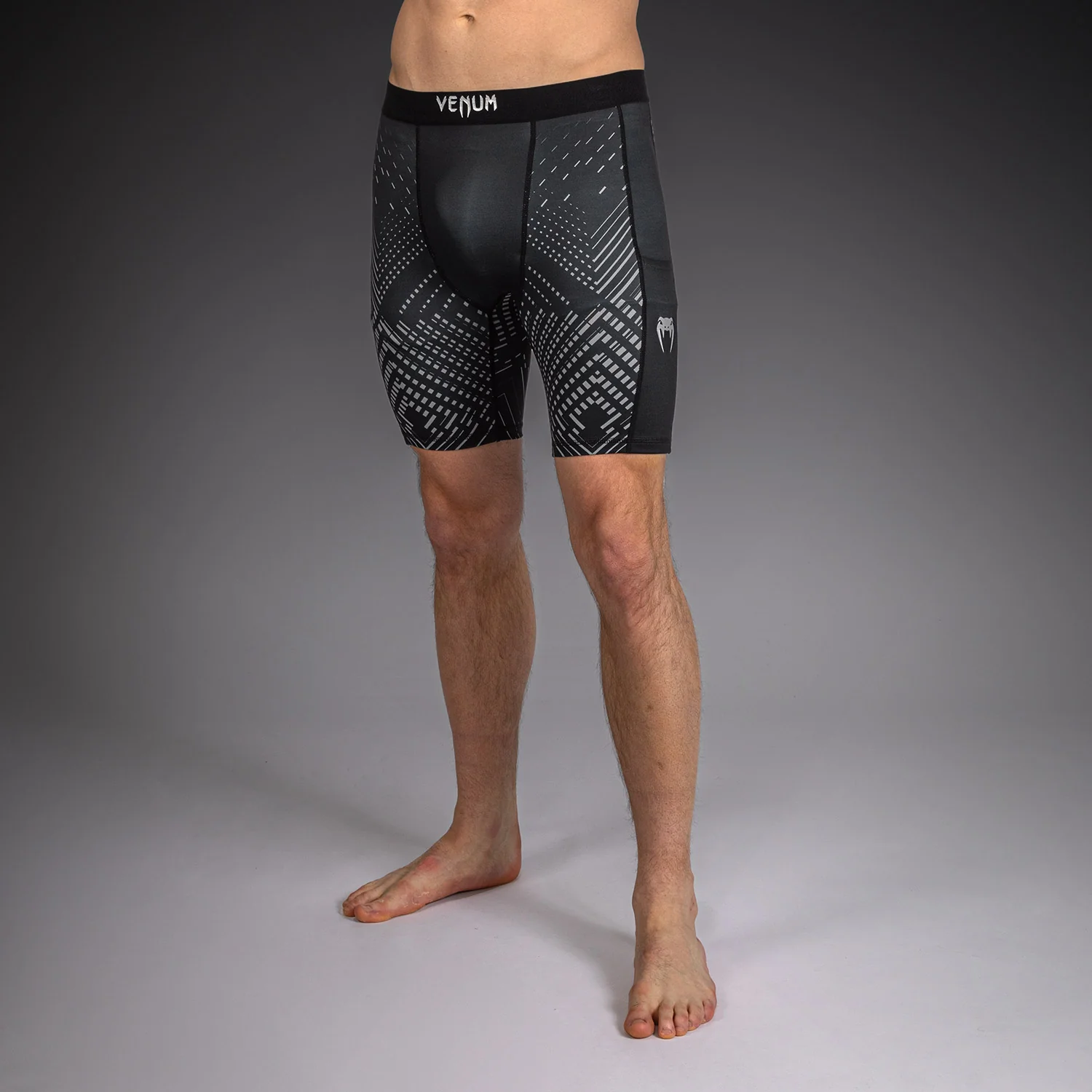 Venum Midnight Fury Kompressionsshort – Schwarz/Grau/Silber