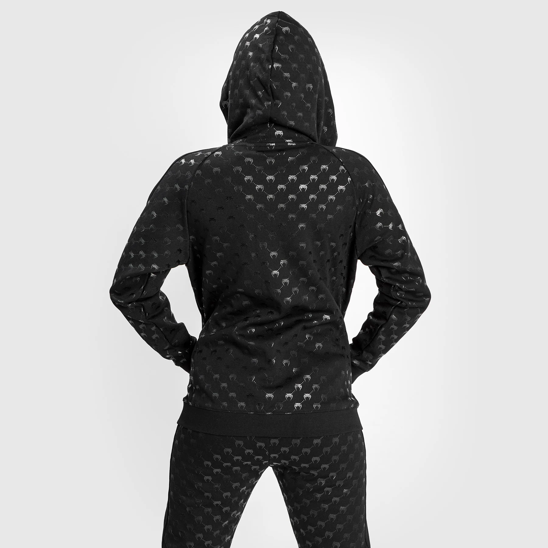 Venum Monogram Zip-Up Hoodie für Frauen – Schwarz/Roségold - Image 3