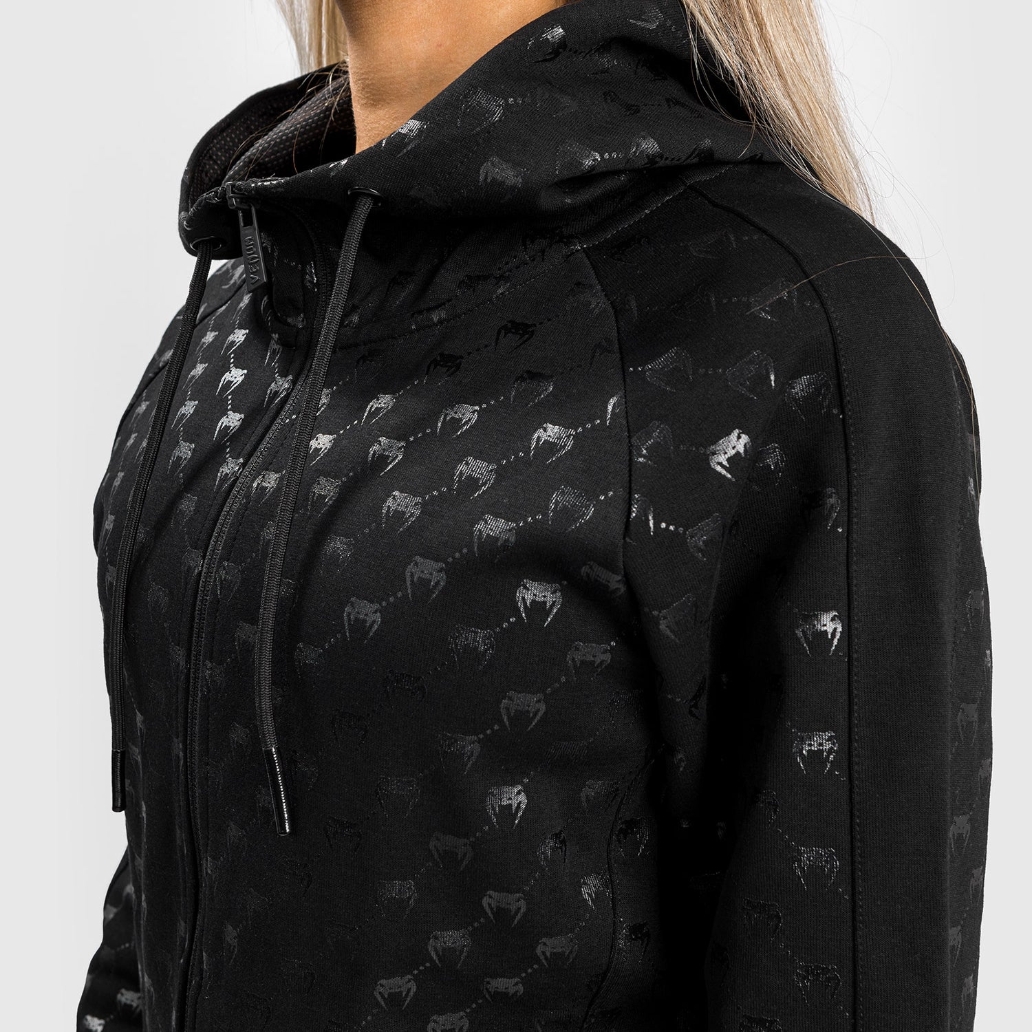 Venum Monogram Zip-Up Hoodie für Frauen – Schwarz/Roségold - Image 4