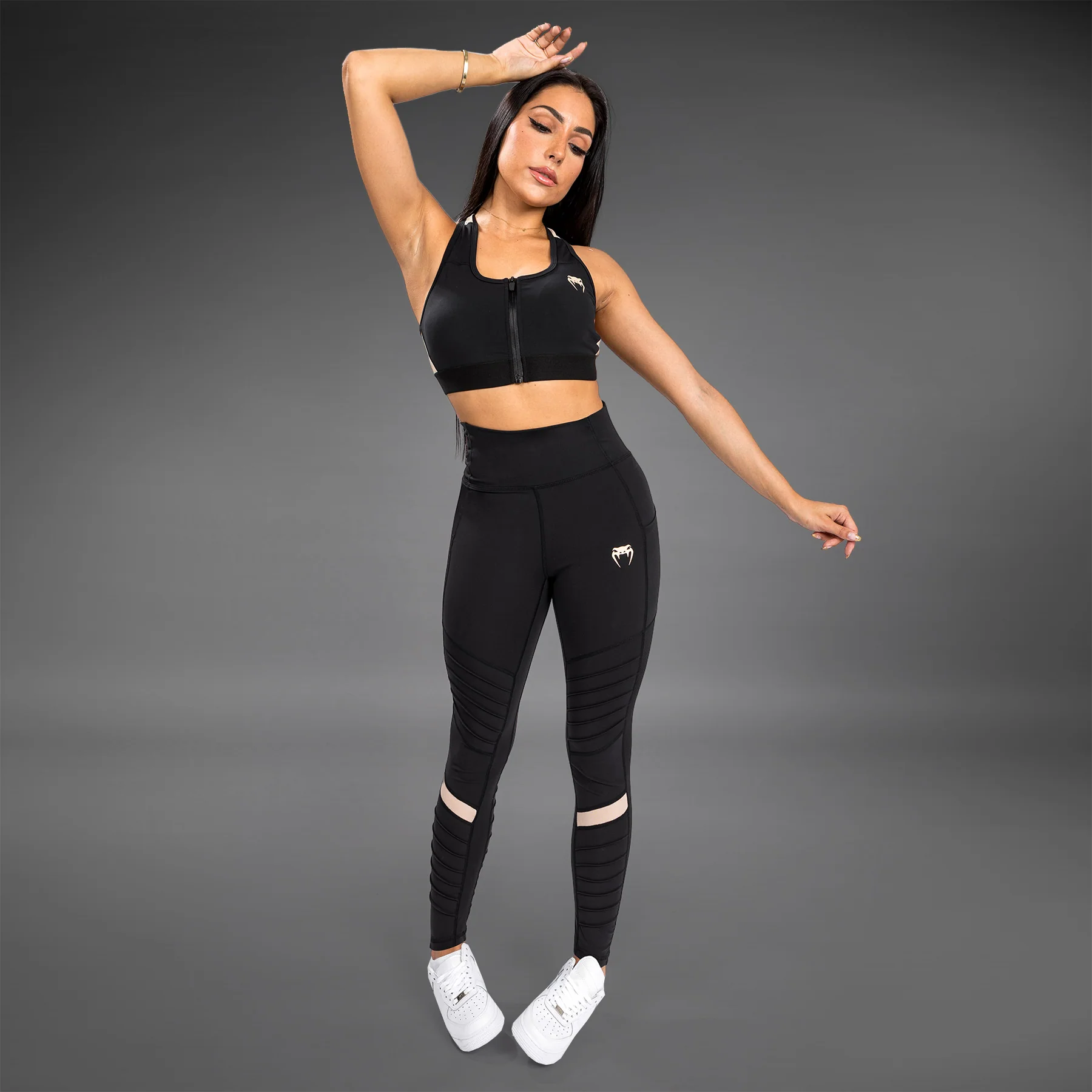 Venum Moto Leggings - Schwarz/Sand - Image 3