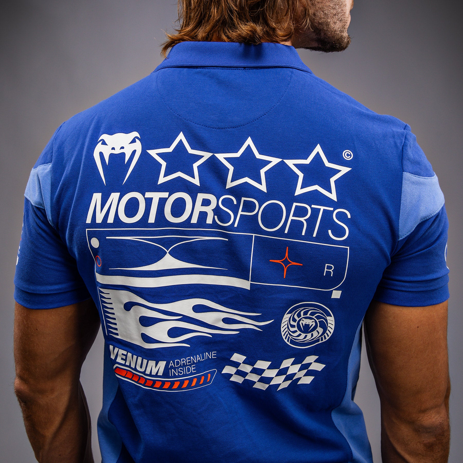 Venum Motorsport Baumwoll-Polo - Königsblau - Image 7