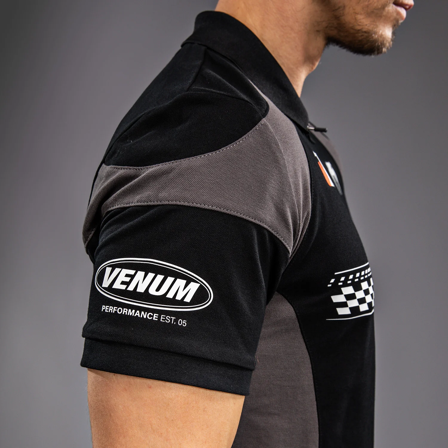 Venum Motorsport Baumwoll-Polo - Tiefschwarz - Image 7
