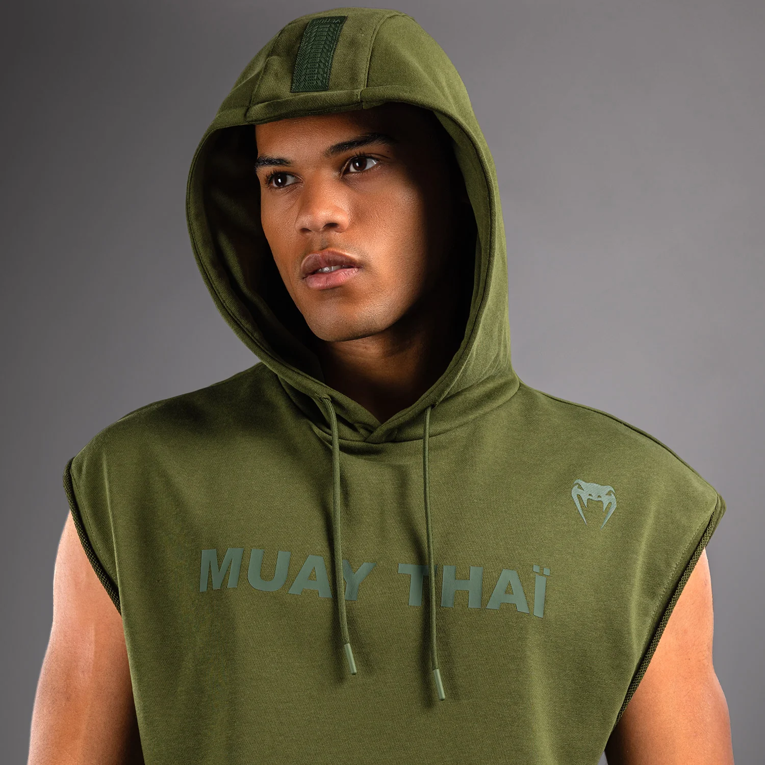Venum Muay Thai VT Ärmelloser Kapuzenpullover – Militärgrün - Image 4