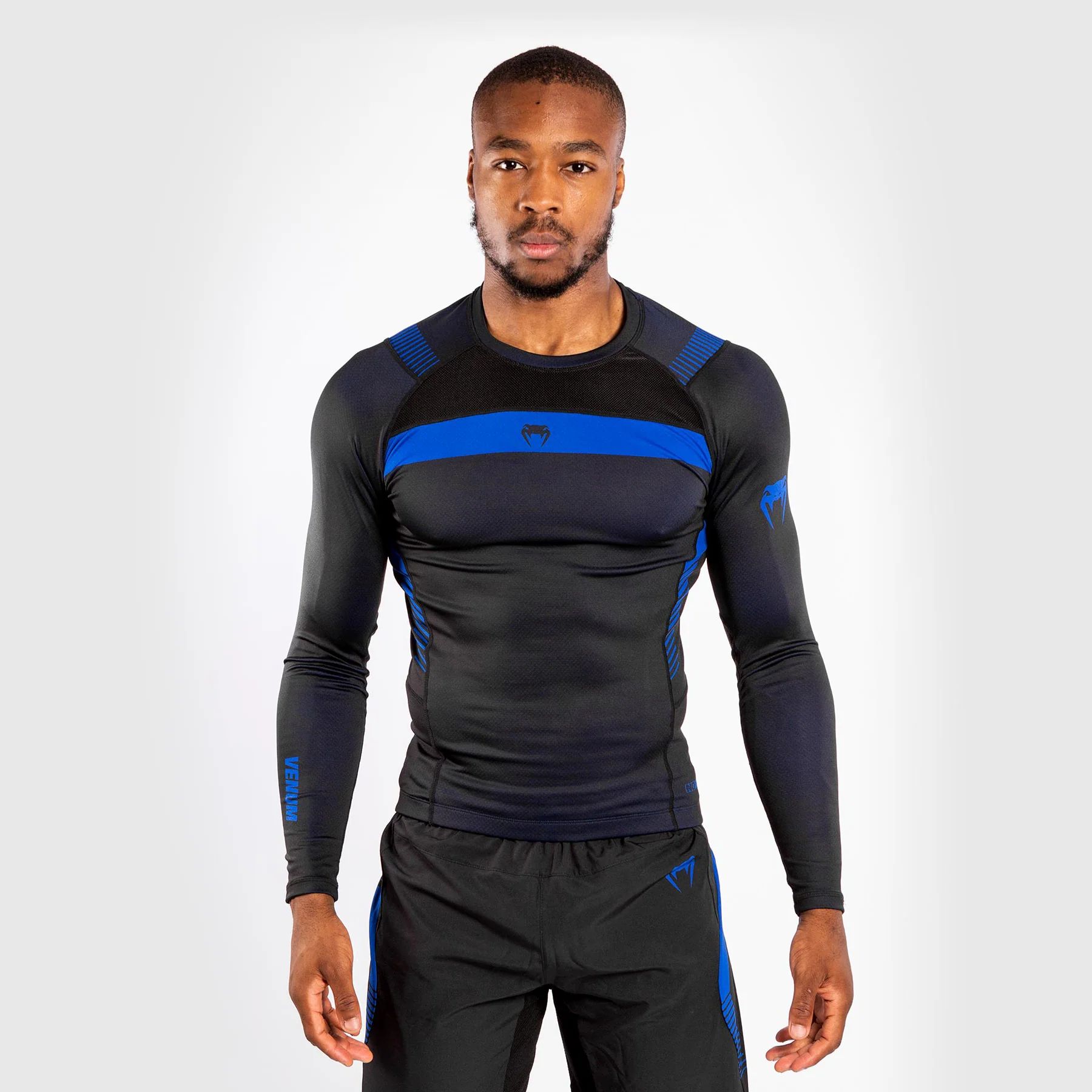 Venum No Gi 3.0 Kompressions-T-Shirt – Langarm - Schwarz/Blau