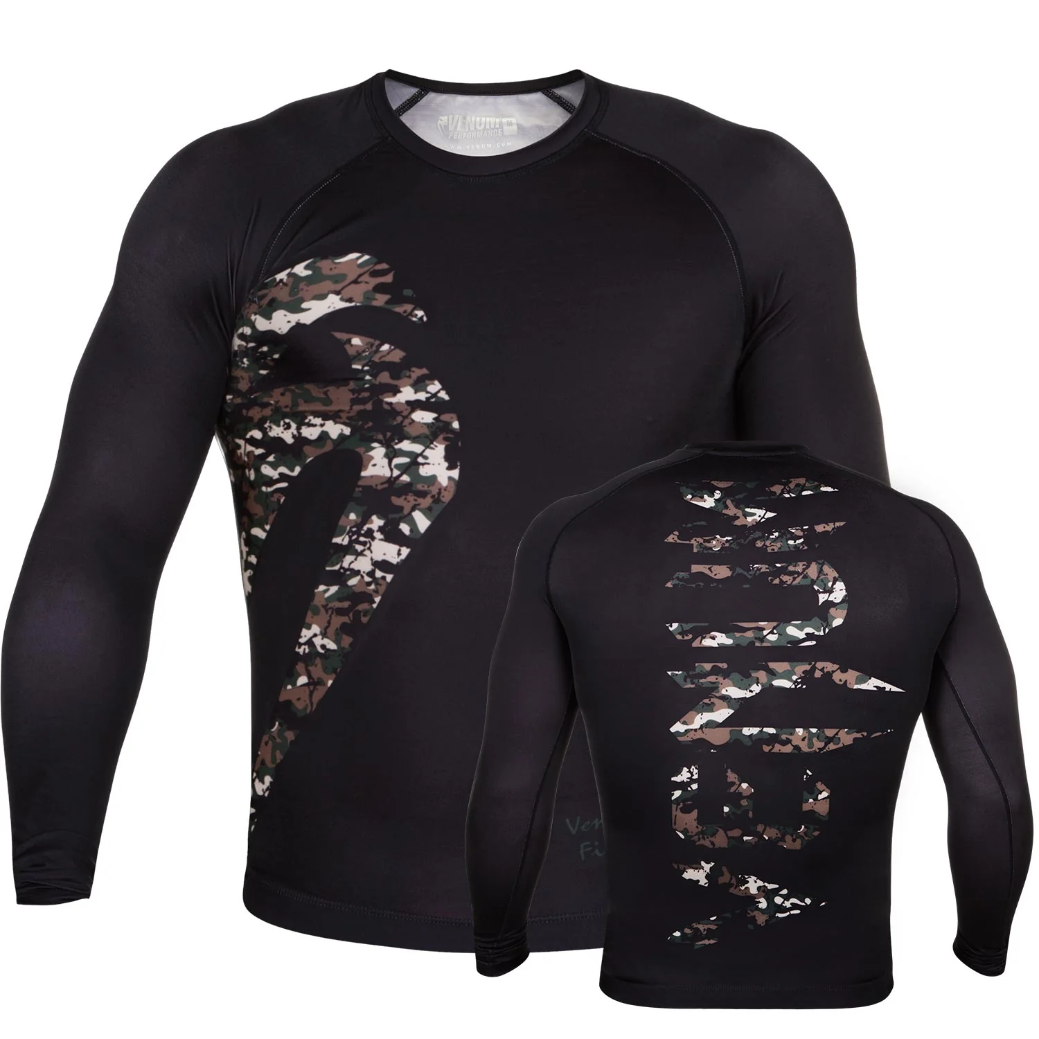 Venum Original Giant Rashguard - Langarm - Schwarz/Wald-Camo